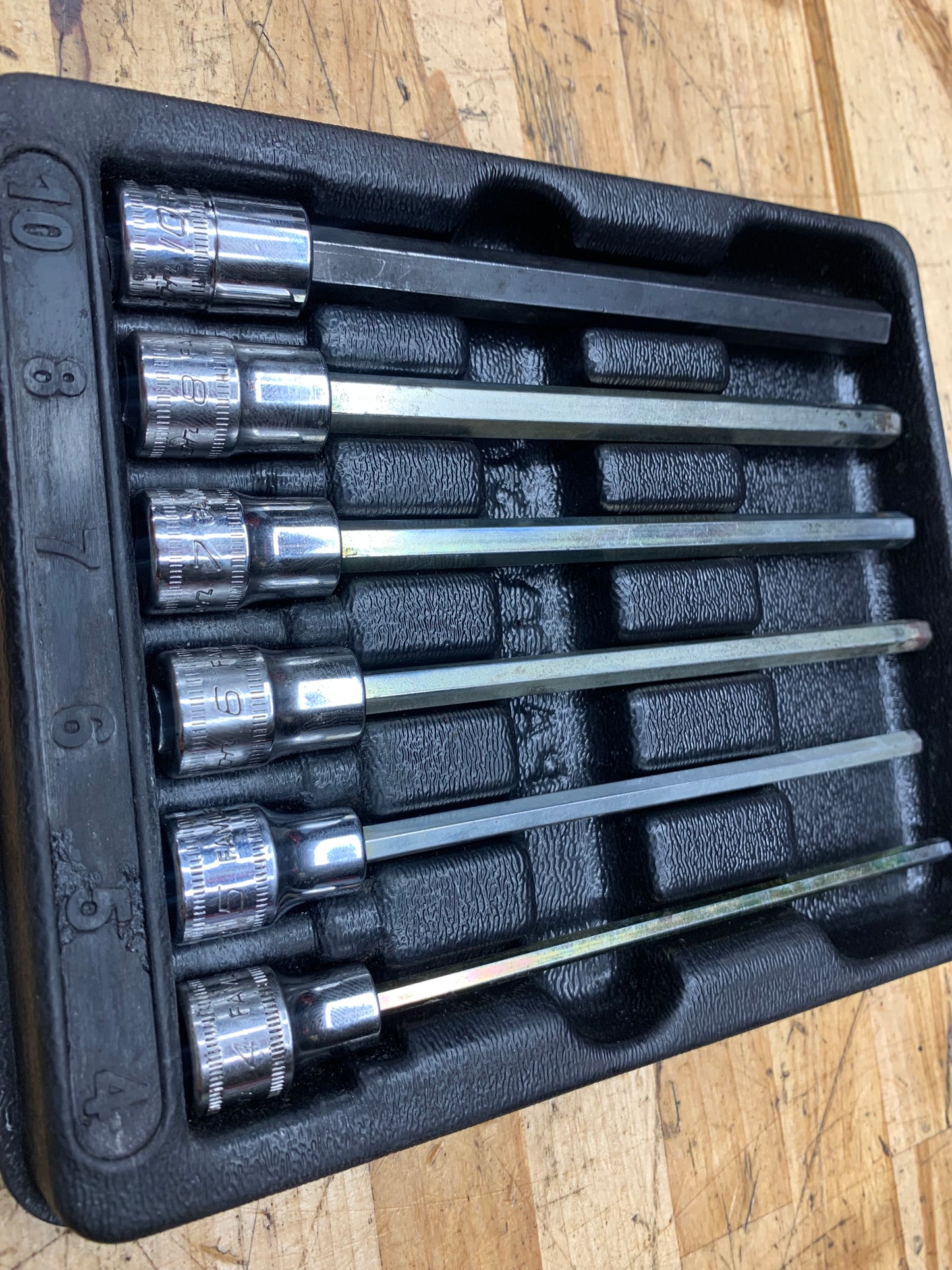 Snap On Metric Hex Key Socket Set 3/8" Extra Long 6pc USA 206EFAML
