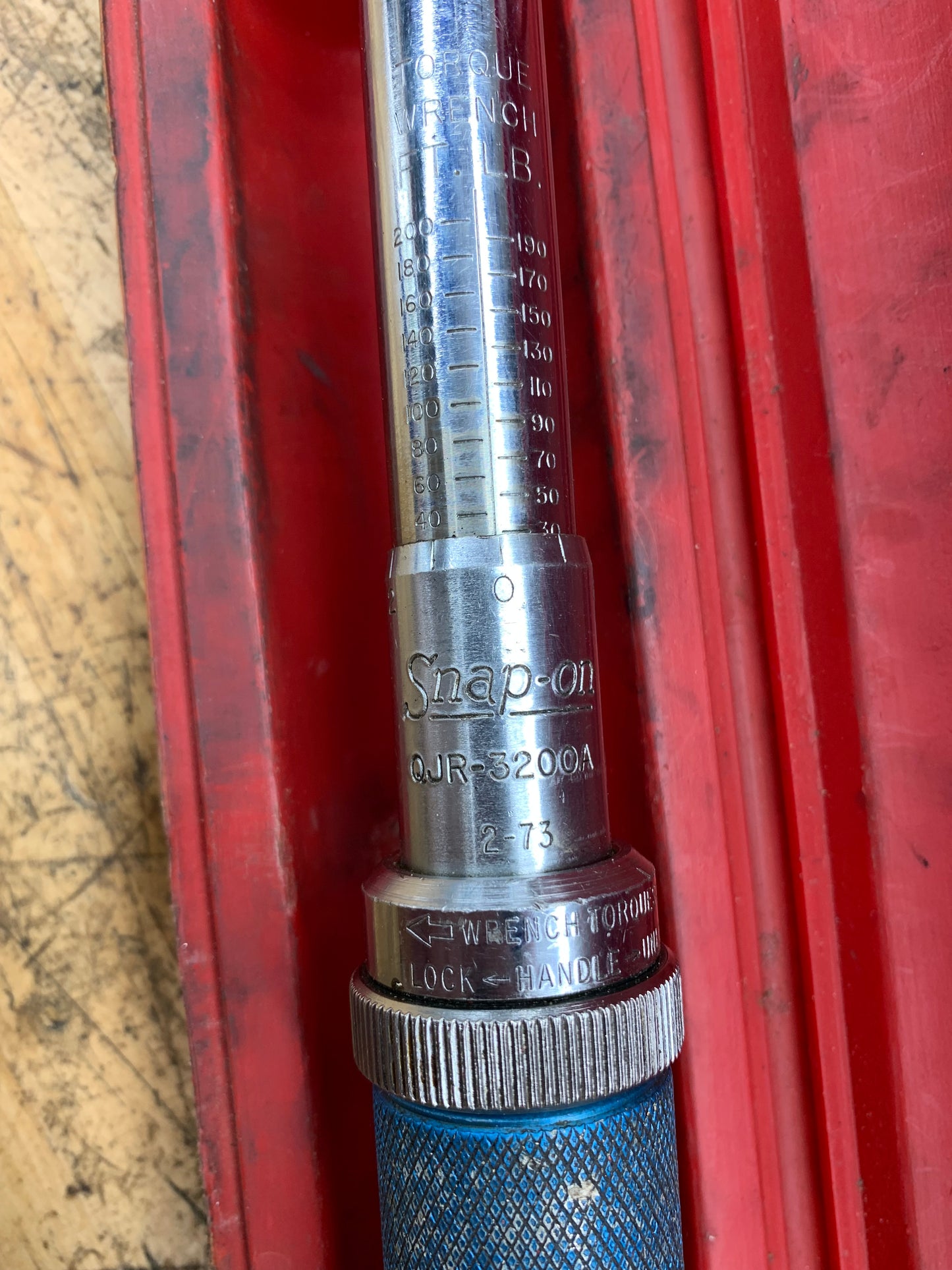 Snap On 1/2” Click Style Torque Wrench 30-200ft. Lb. USA QJR3200A