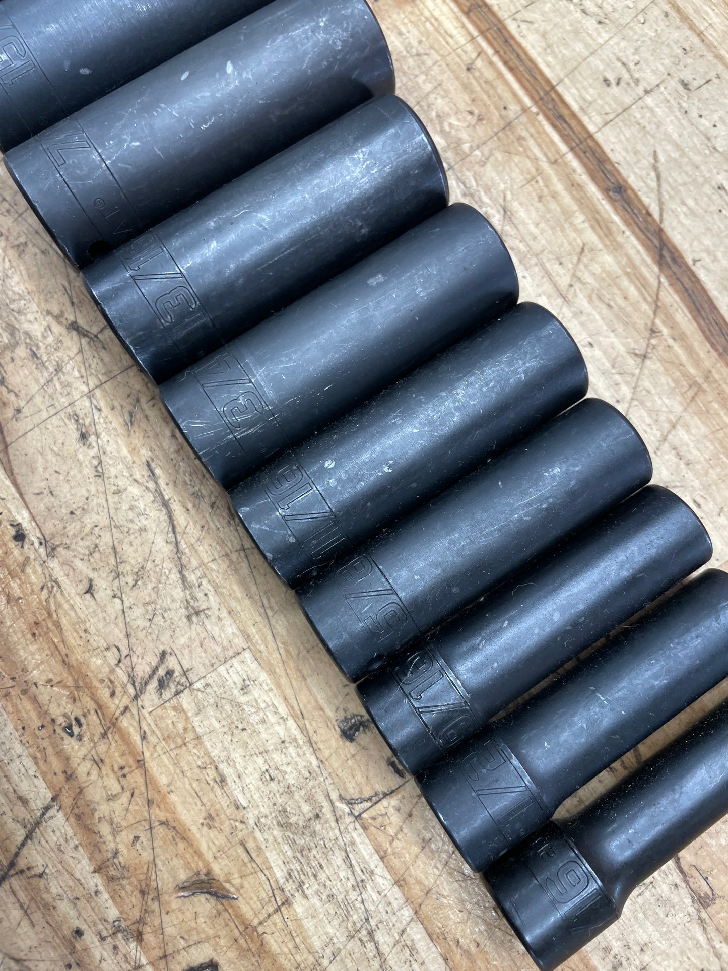 CAT by Snap On 1/2” SAE Deep Impact Socket Set 12pc USA 7/16” to 1-1/8”