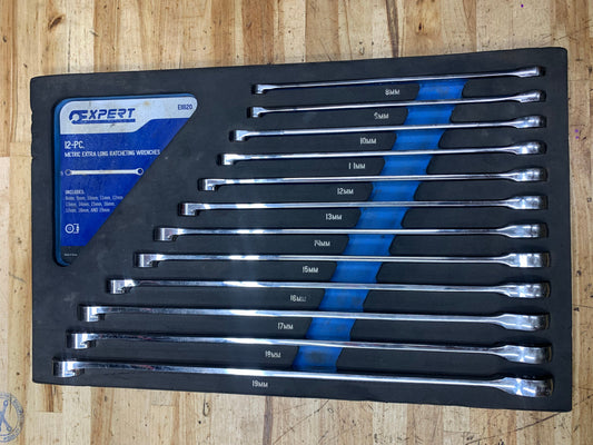Expert by Mac Tools Metric Extra Long Ratcheting Box Wrench Set 12pc E111120