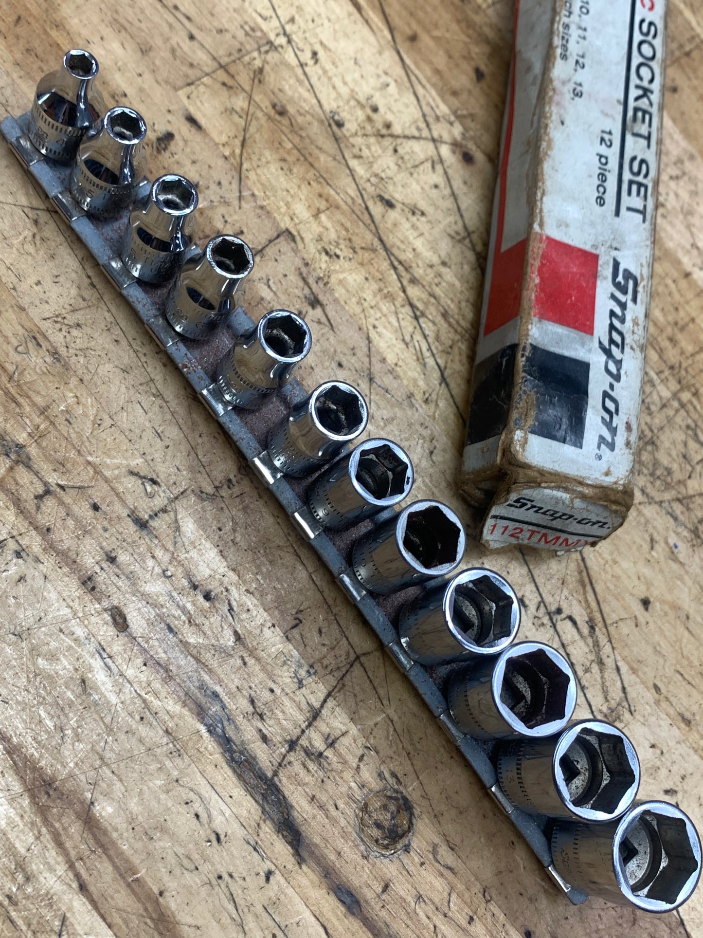 Snap On 1/4" Metric Vintage Shallow Socket Set 12pc USA EXCELLENT CONDITION 112TMMY