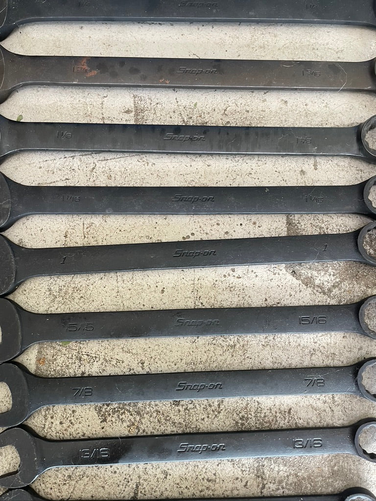 Snap On SAE Combo Wrench Set Black Industrial Finish GOEX 22pc