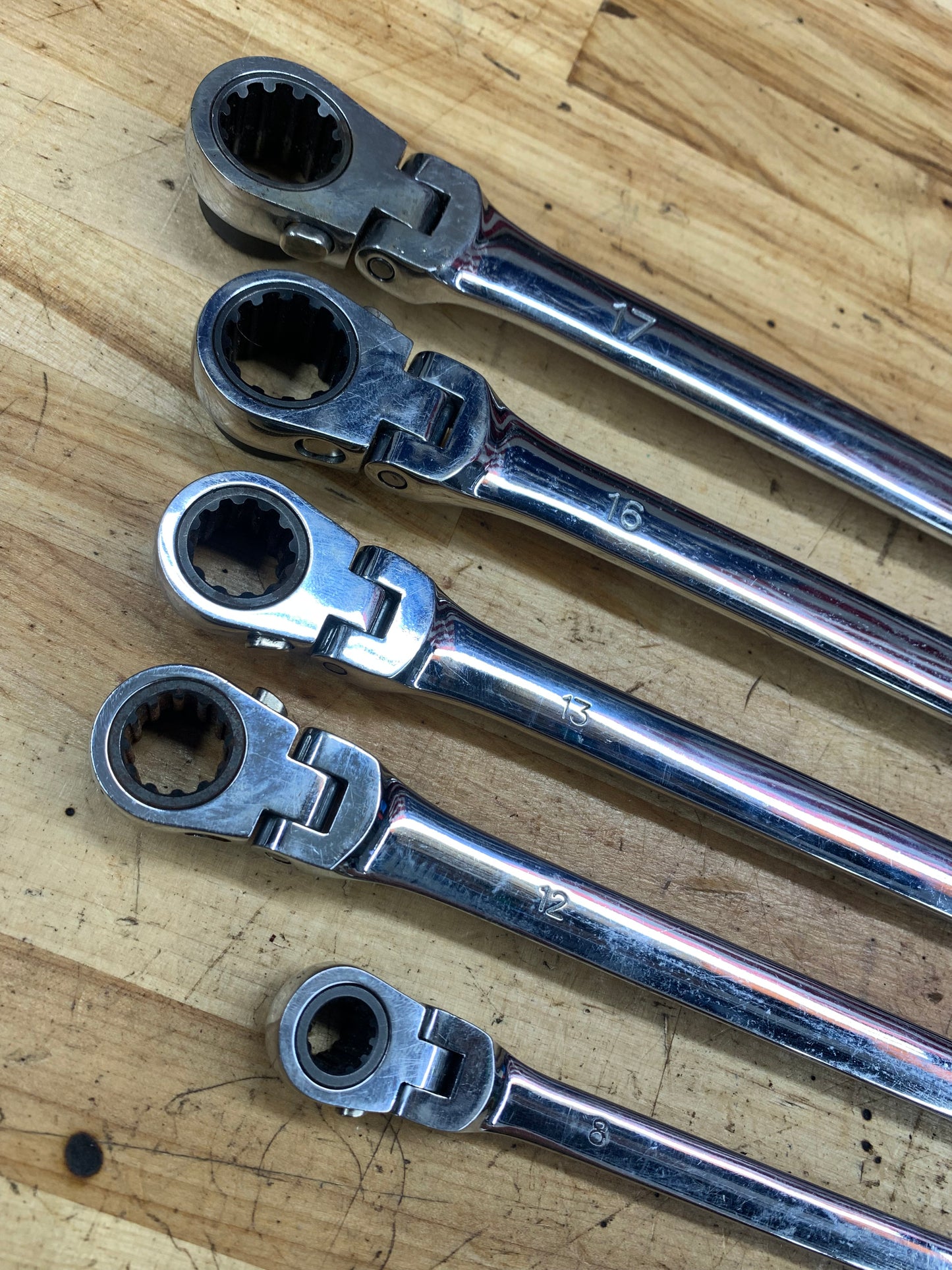 Platinum XL Metric Flex Head Ratcheting Wrench Set 5pc 8-19mm