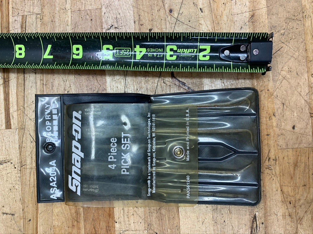 Snap On Vintage Black Hard Handle Mini Pick Pouch Set 4pc ASA204A