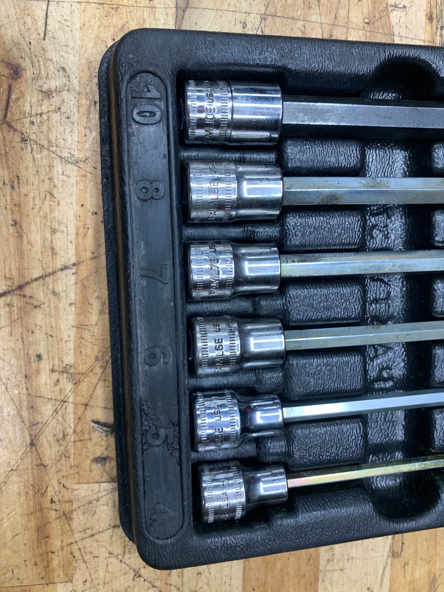 Snap On Metric Hex Key Socket Set 3/8" Extra Long 6pc USA 206EFAML