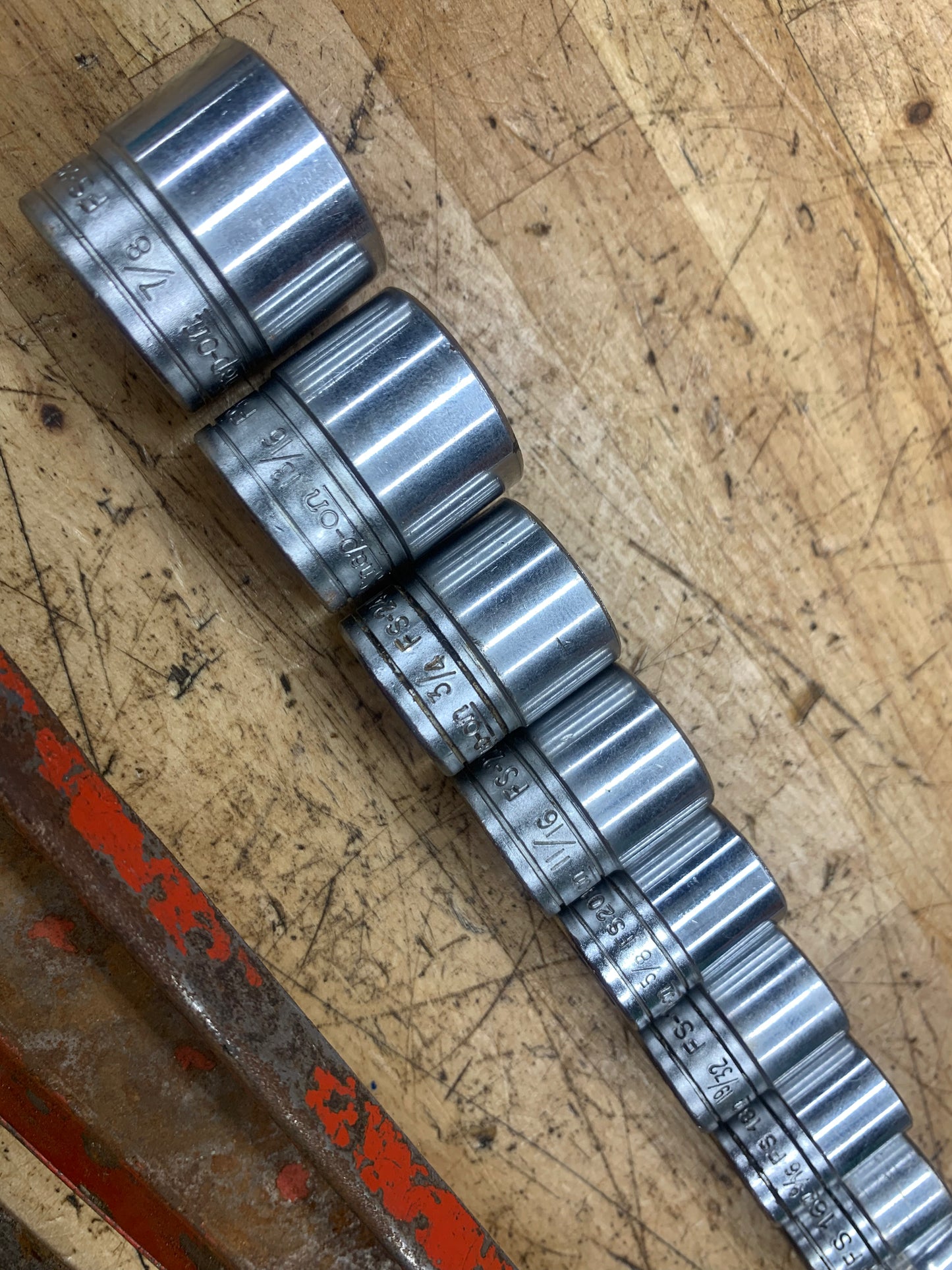 Snap On 3/8" SAE Vintage Shallow Socket Set 12pc USA KTA-232A