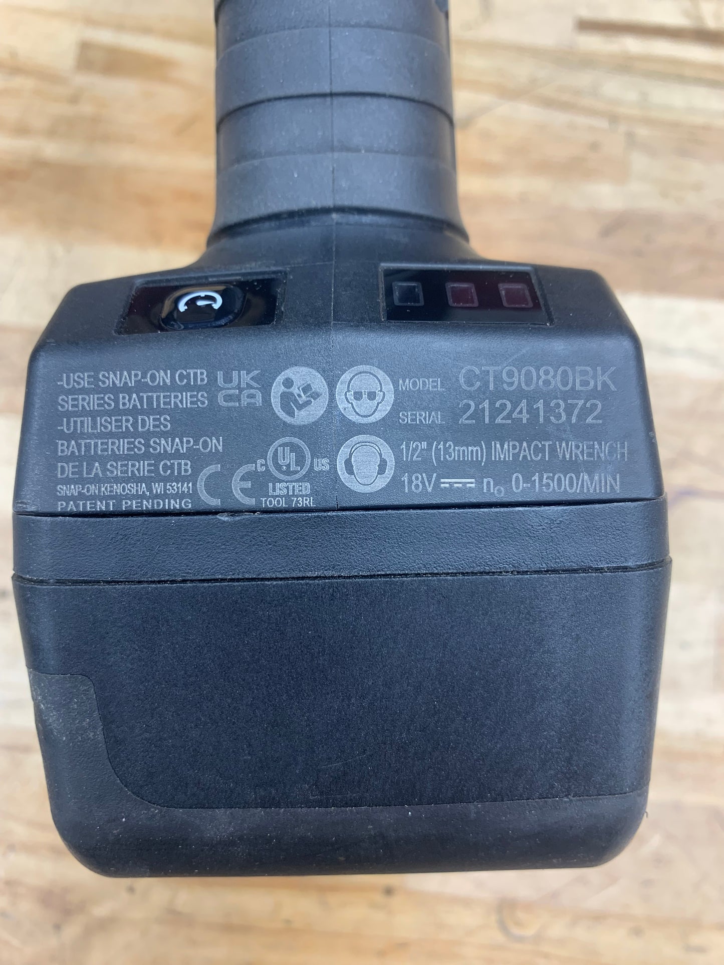 Snap On 1/2” Impact Monster Lithium 18v WITH BATTERY CT9080BK