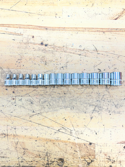 Snap On 1/4” Metric Shallow Socket Set 15pc 4-16mm USA