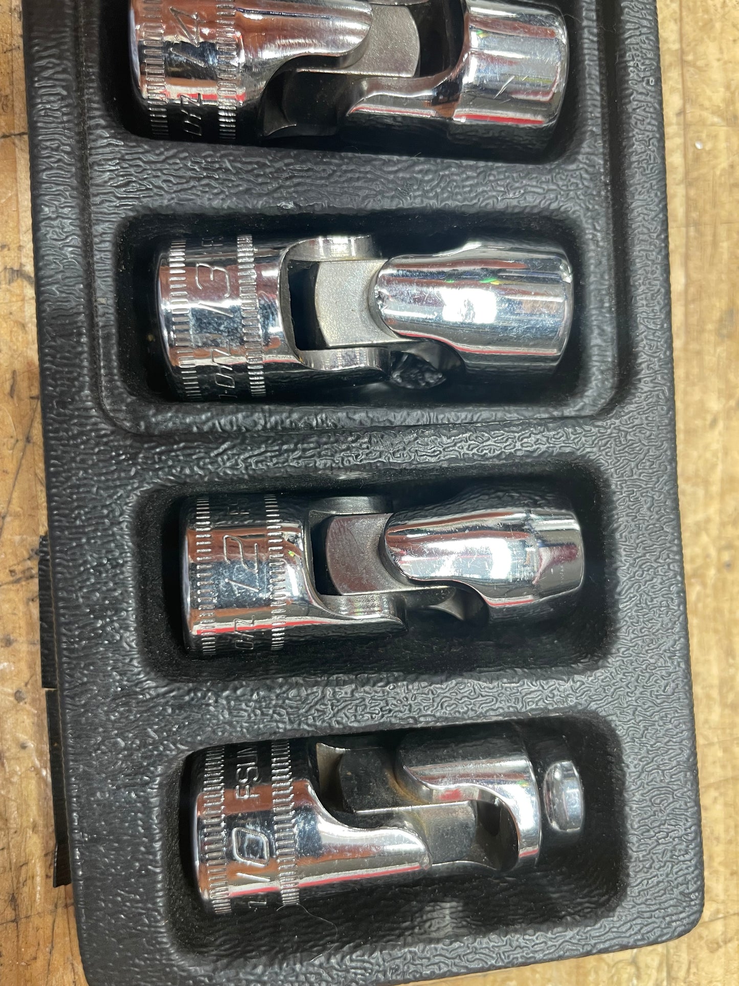 Snap On 3/8” Metric Universal Swivel Chrome Socket Set 6pc USA 206FSUMA