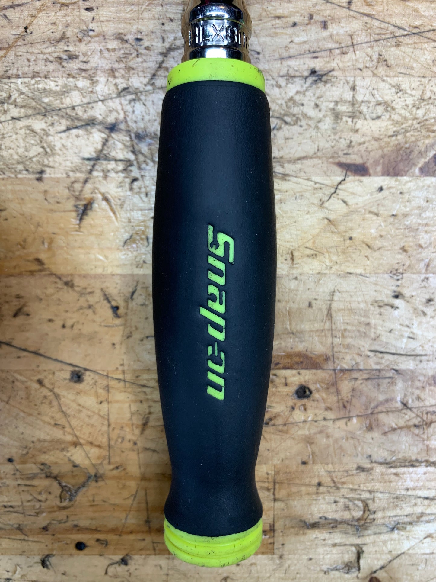 Snap On 3/8” Locking Flex Head Ratchet Soft Grip HiViz USA FHLX80B