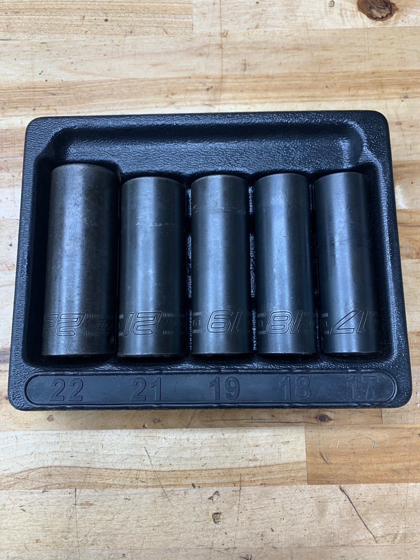 Snap On 1/2” Metric Deep Impact Socket Set 5pc 17-22mm USA 305LSDM
