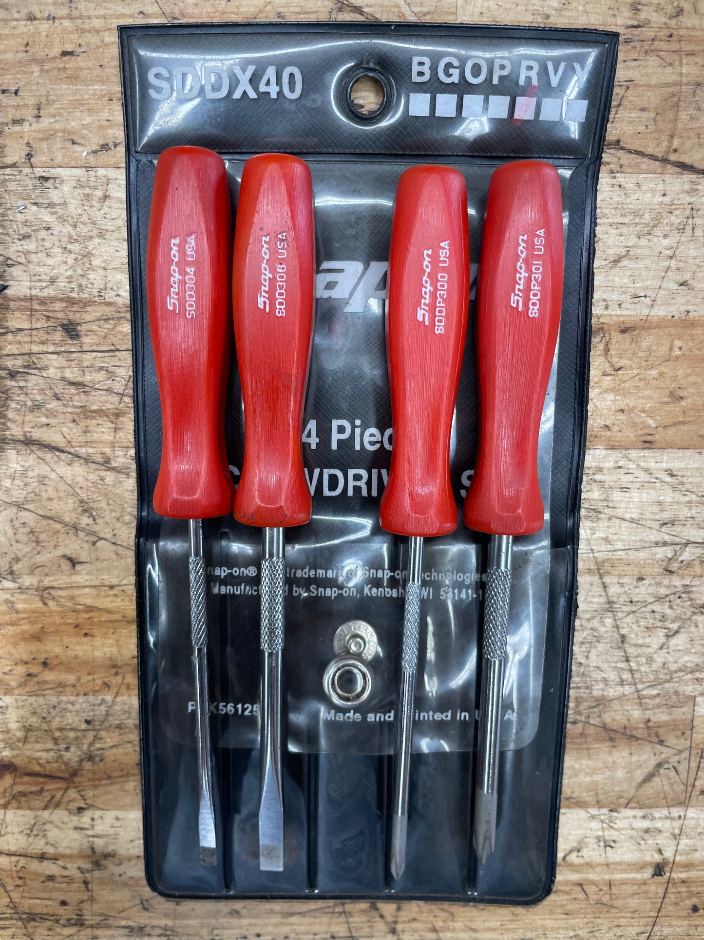 Snap On Red Hard Handle Mini Screwdriver Set USA SDDX40