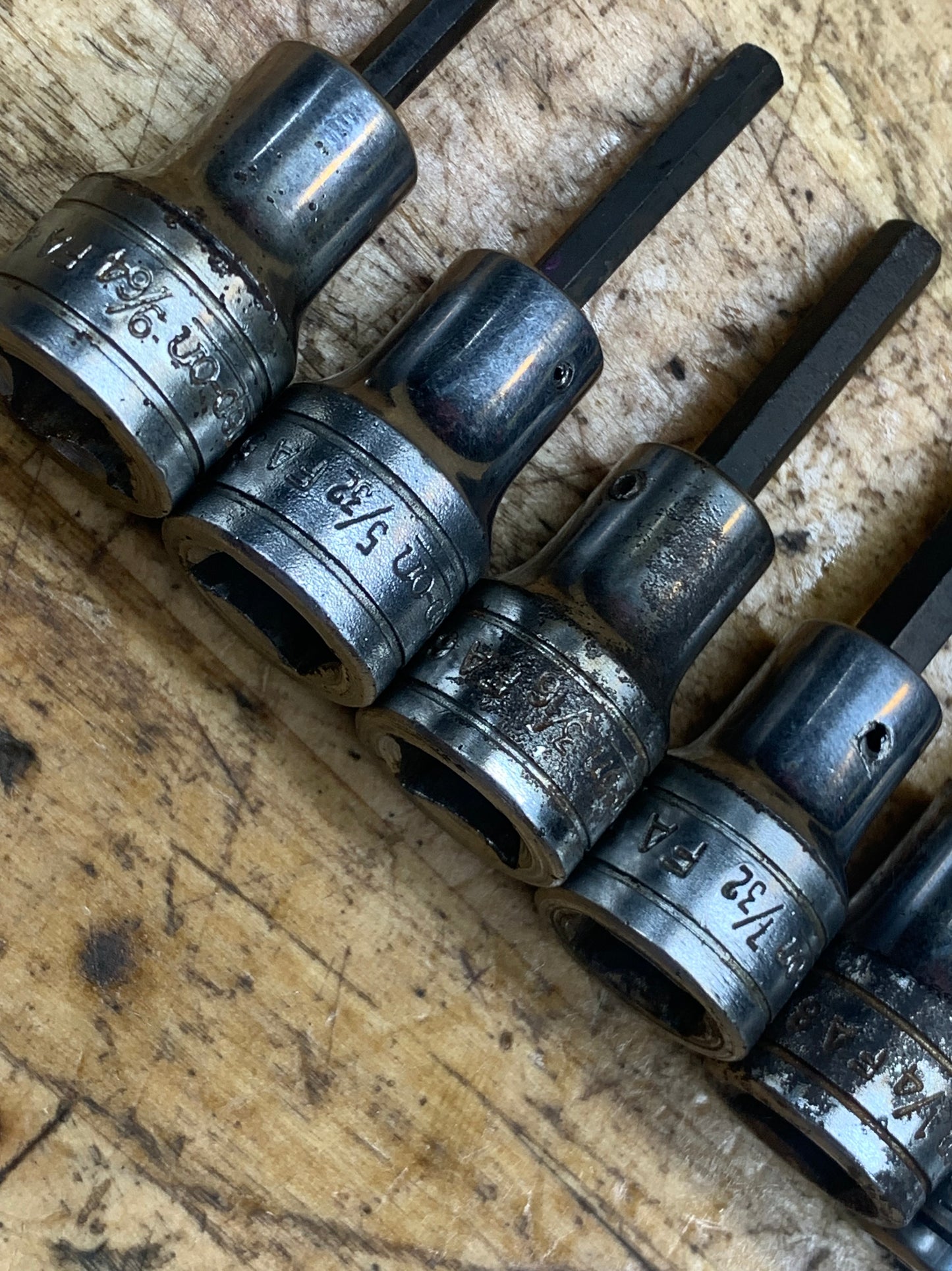 Snap On 3/8" SAE Hex Bit Socket Set USA 7pc. USA