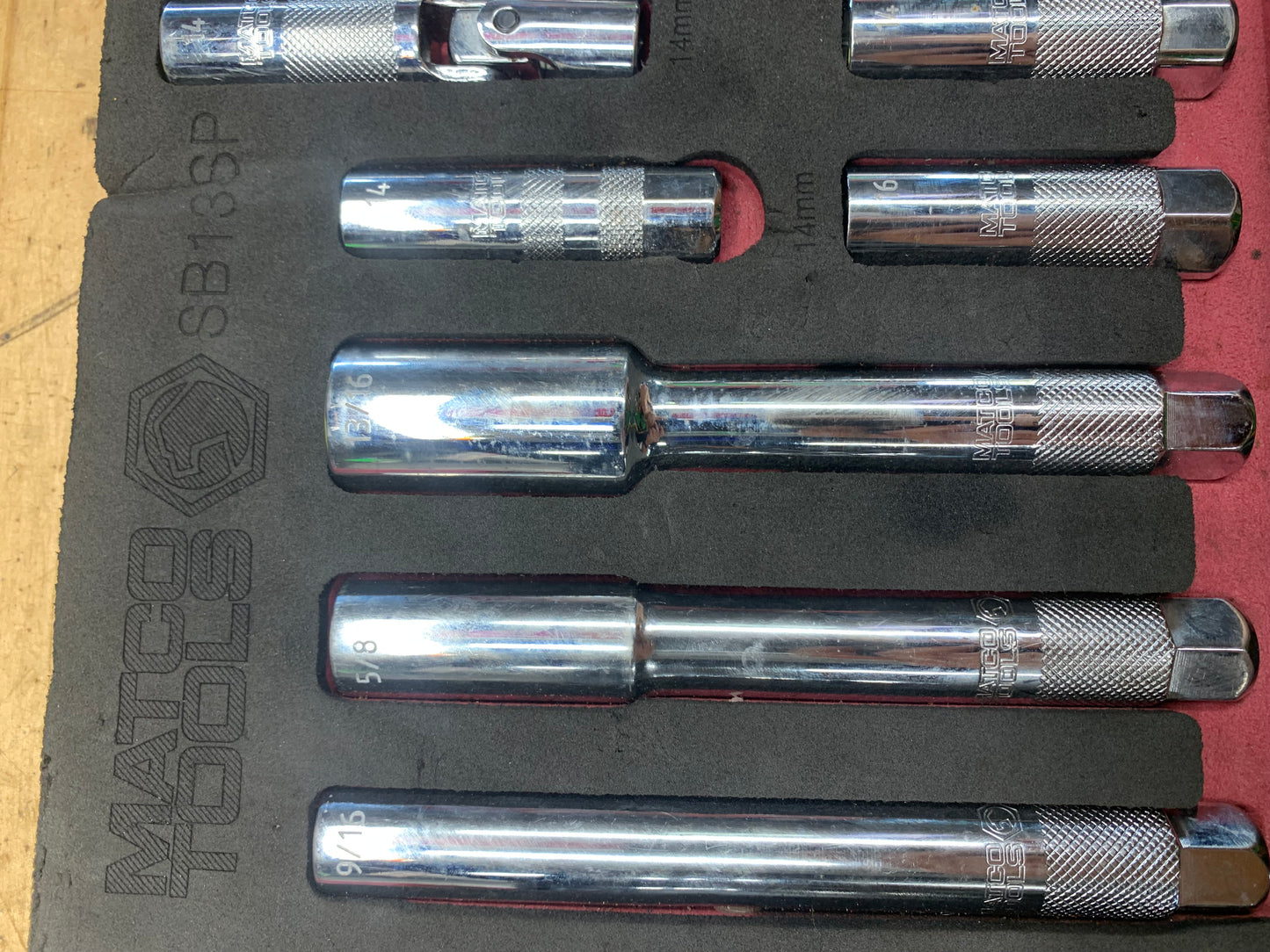 Matco Master Spark Plug Socket Set Foam SB13SP