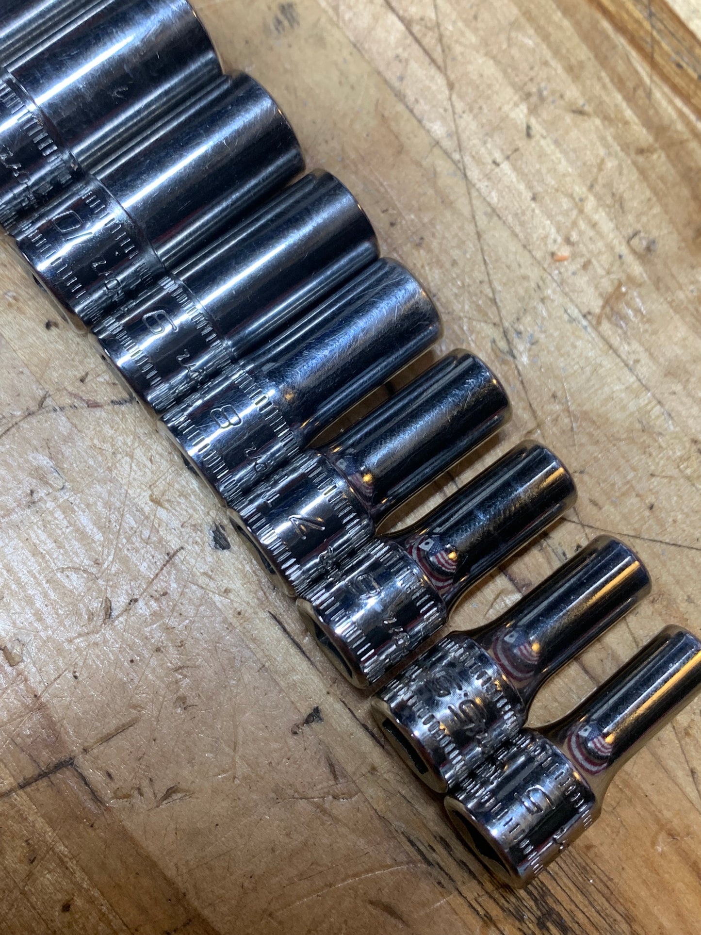 Snap On 1/4" Metric Semi Deep Chrome Socket Set 12pc USA 112TMMSY