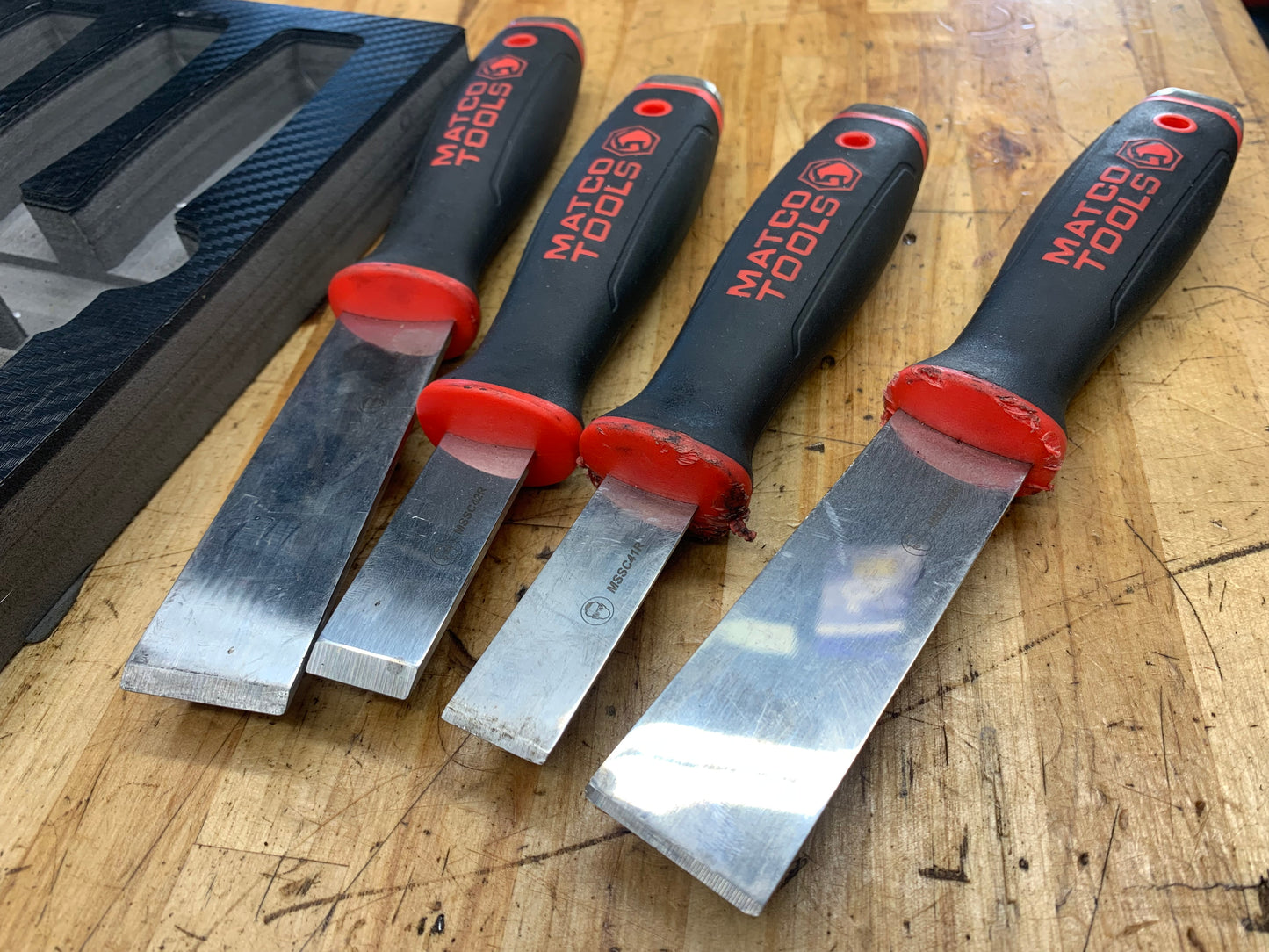 Matco 4pc Striking Scraper Set Foam Tray MSSC4R