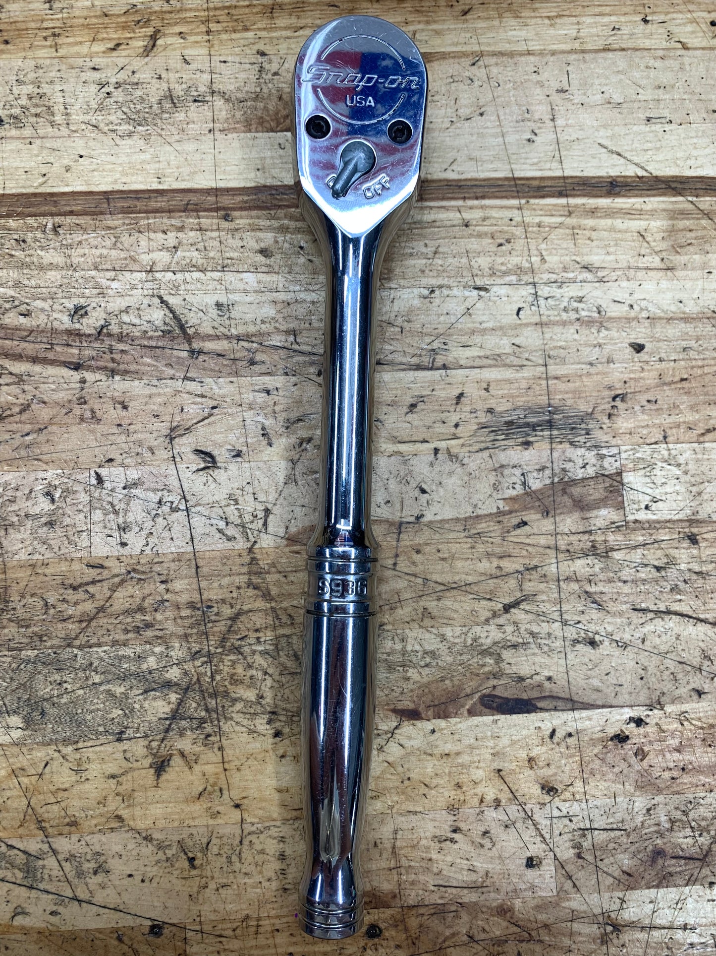 Snap On 1/2" Chrome Handle Ratchet USA S936