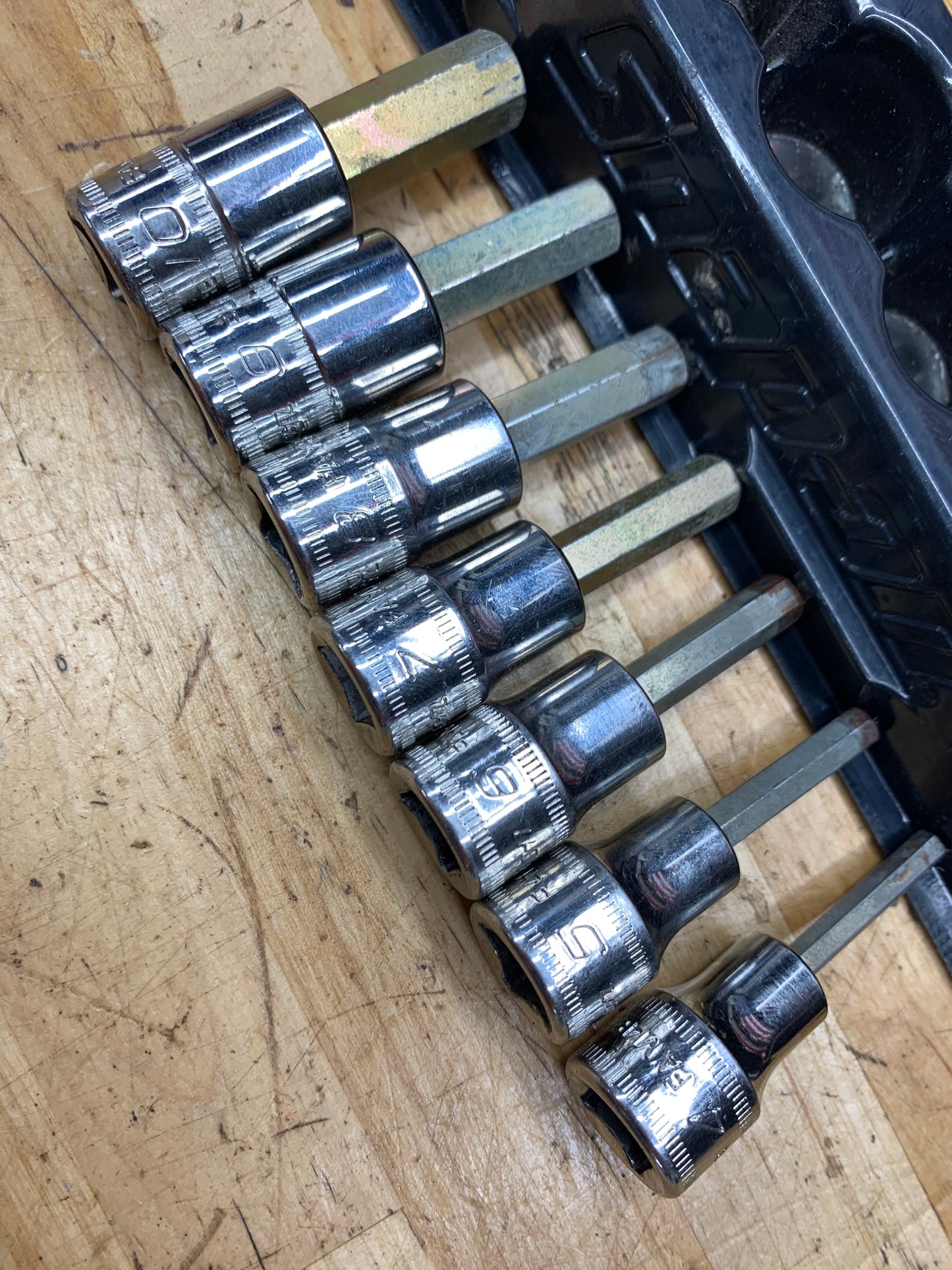 Snap On Metric Hex 3/8” Drive Socket Set w/ Mag. Tray 7pc. USA 207EFAMY