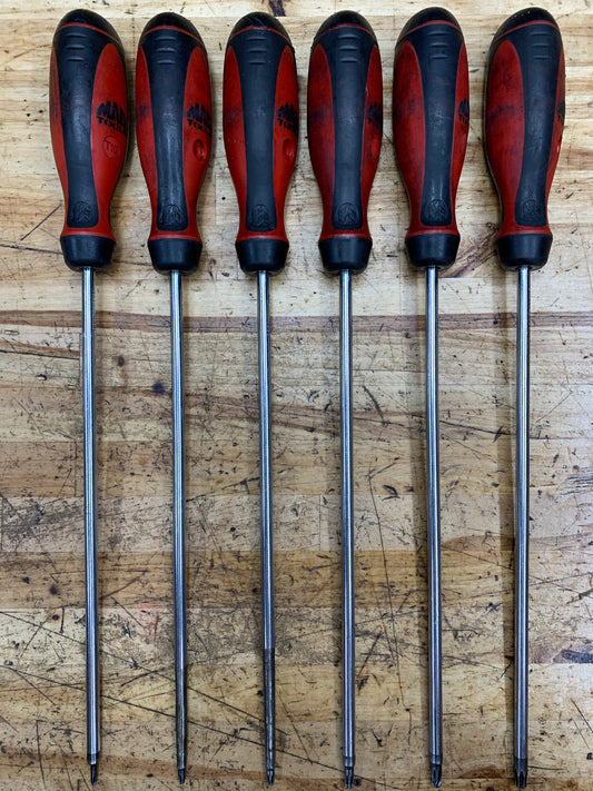 Mac Tools Long Security Torx Screwdriver Set 6pc SDL7TPRS