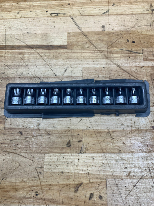 Blue Point 1/4” 10pc. Torx Socket Tray Set Low Profile USA BLPTORX1410