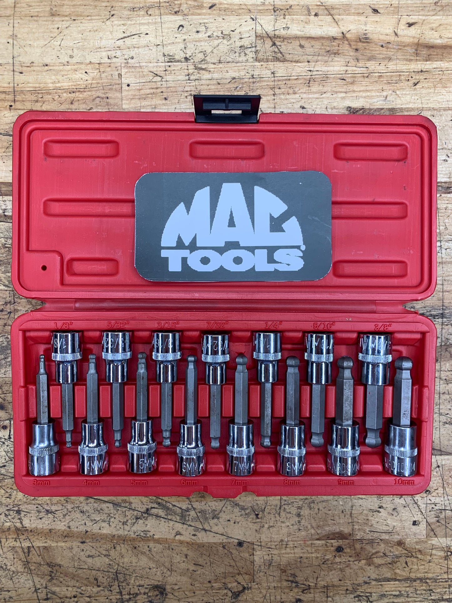 Mac Tools Ball End Hex Bit Socket Set SAE/Metric SXAB15B