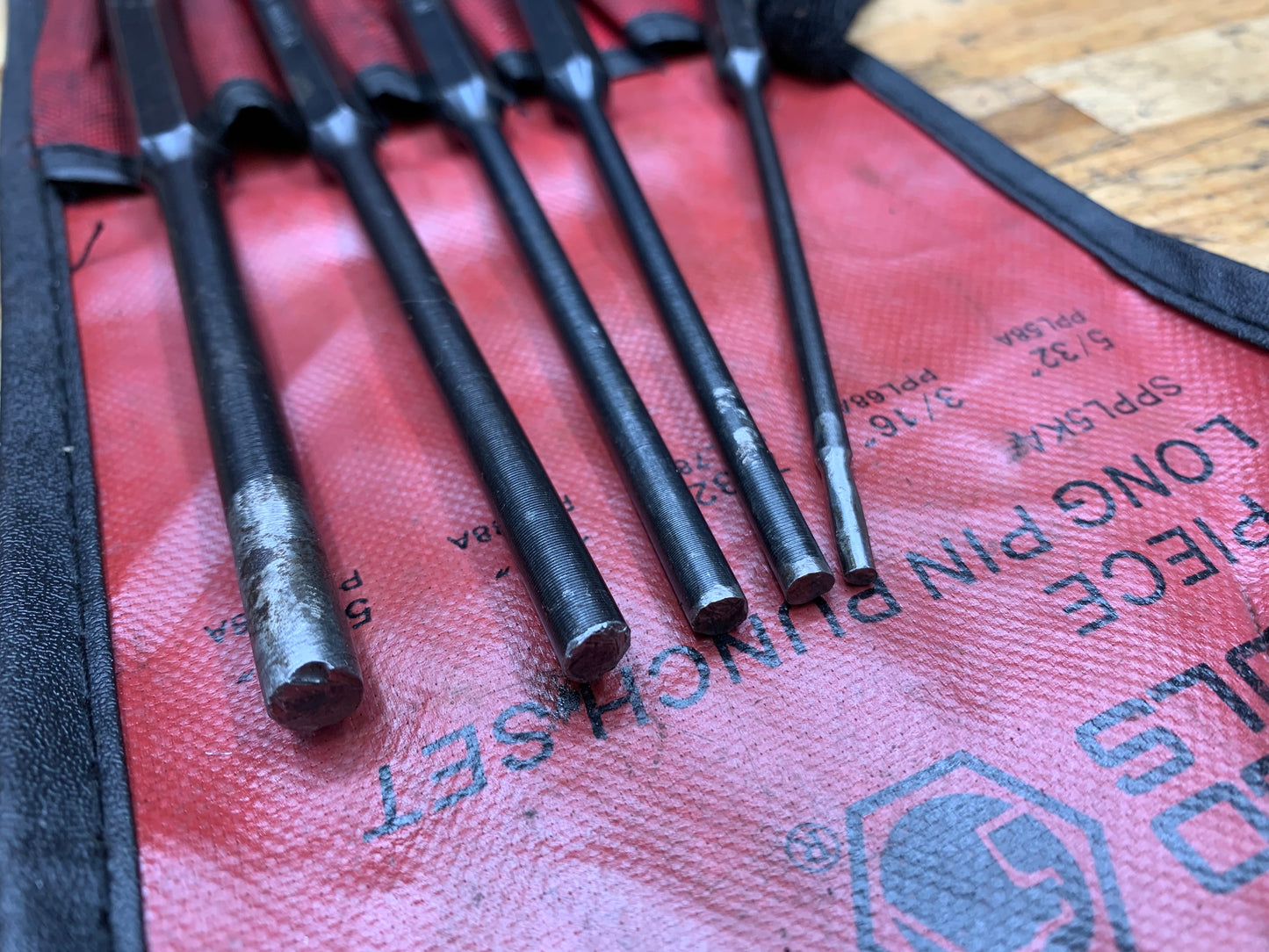 Matco Long Pin Punch 5pc Set USA SPPL5KA