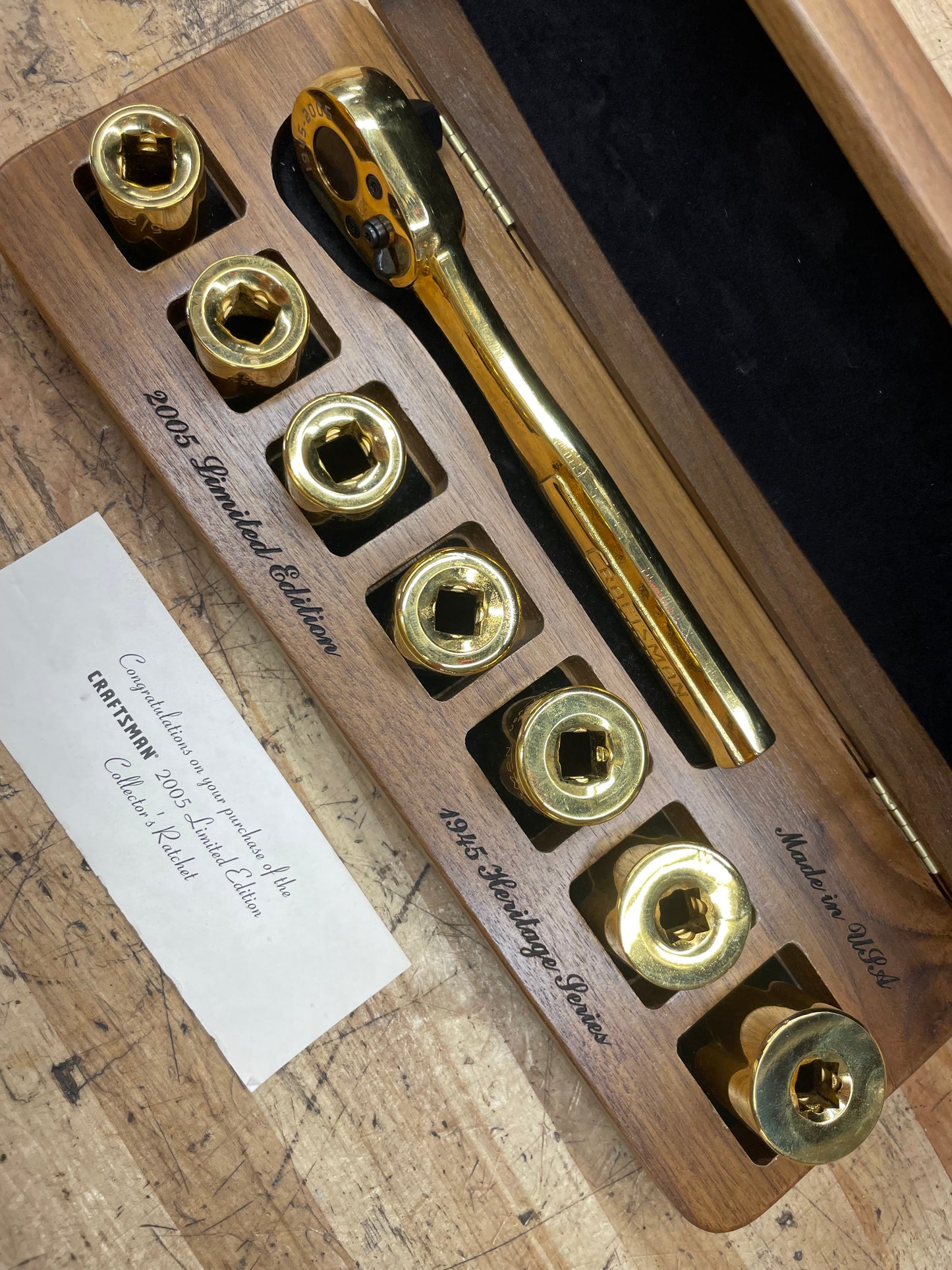 Craftsman Tools 1945 to 2005 Heritage Limited Edition 24k Gold Plated  Ratchet/Socket Set USA