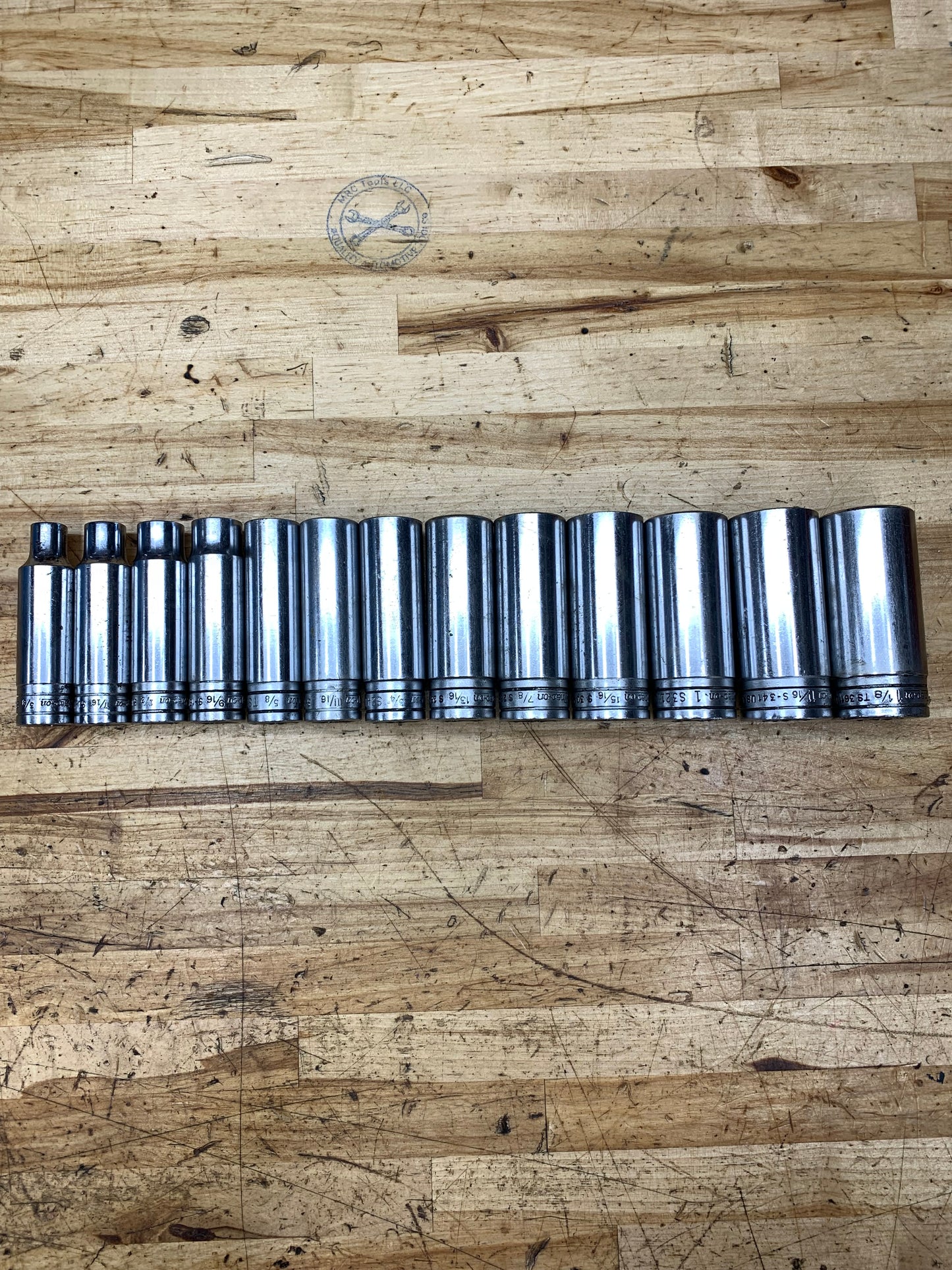 Snap On 1/2” SAE Deep Socket Set 13pc USA 313TSY