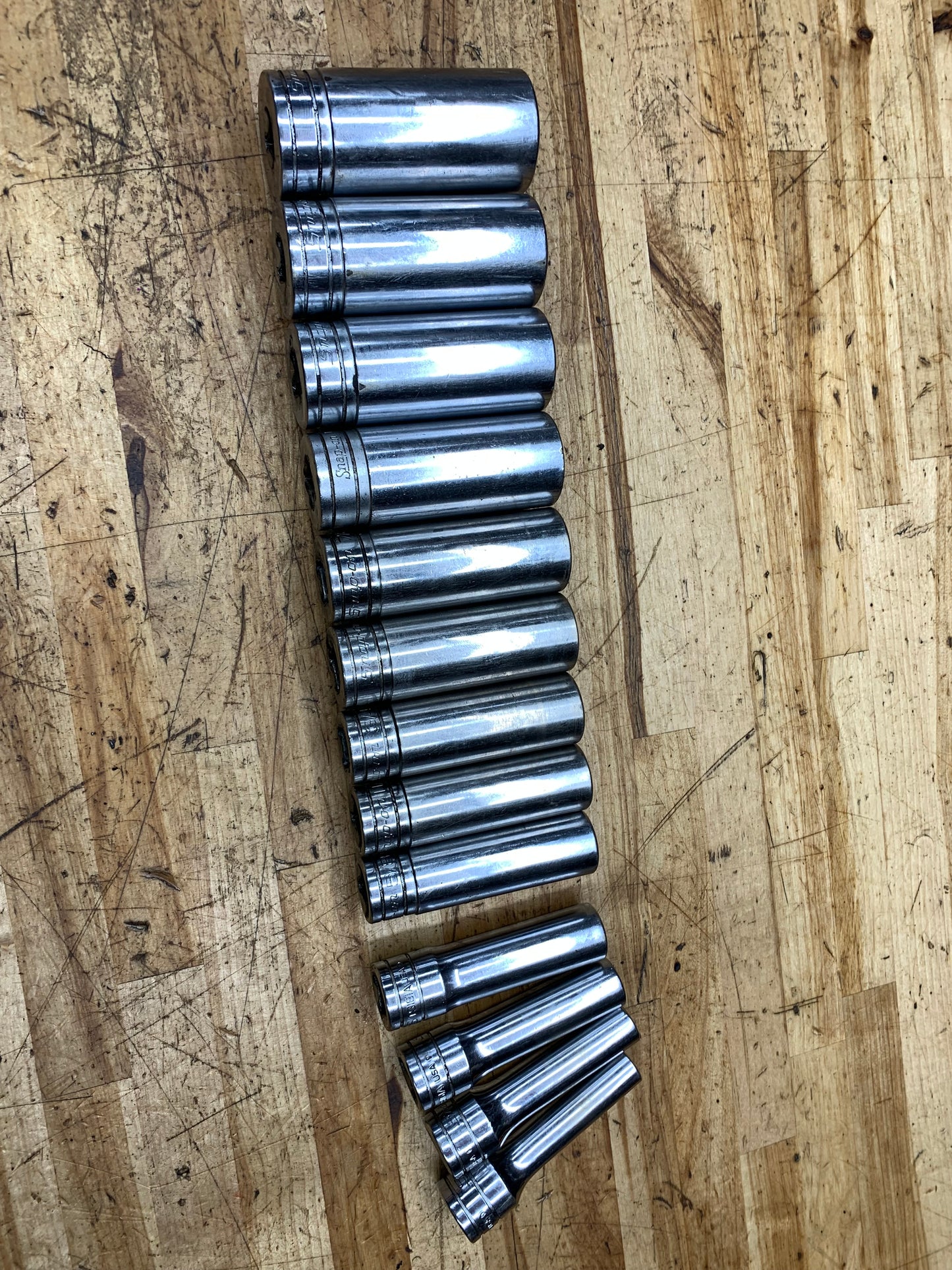Snap On 1/2" SAE Deep Socket Set 13pc USA 313TSYA