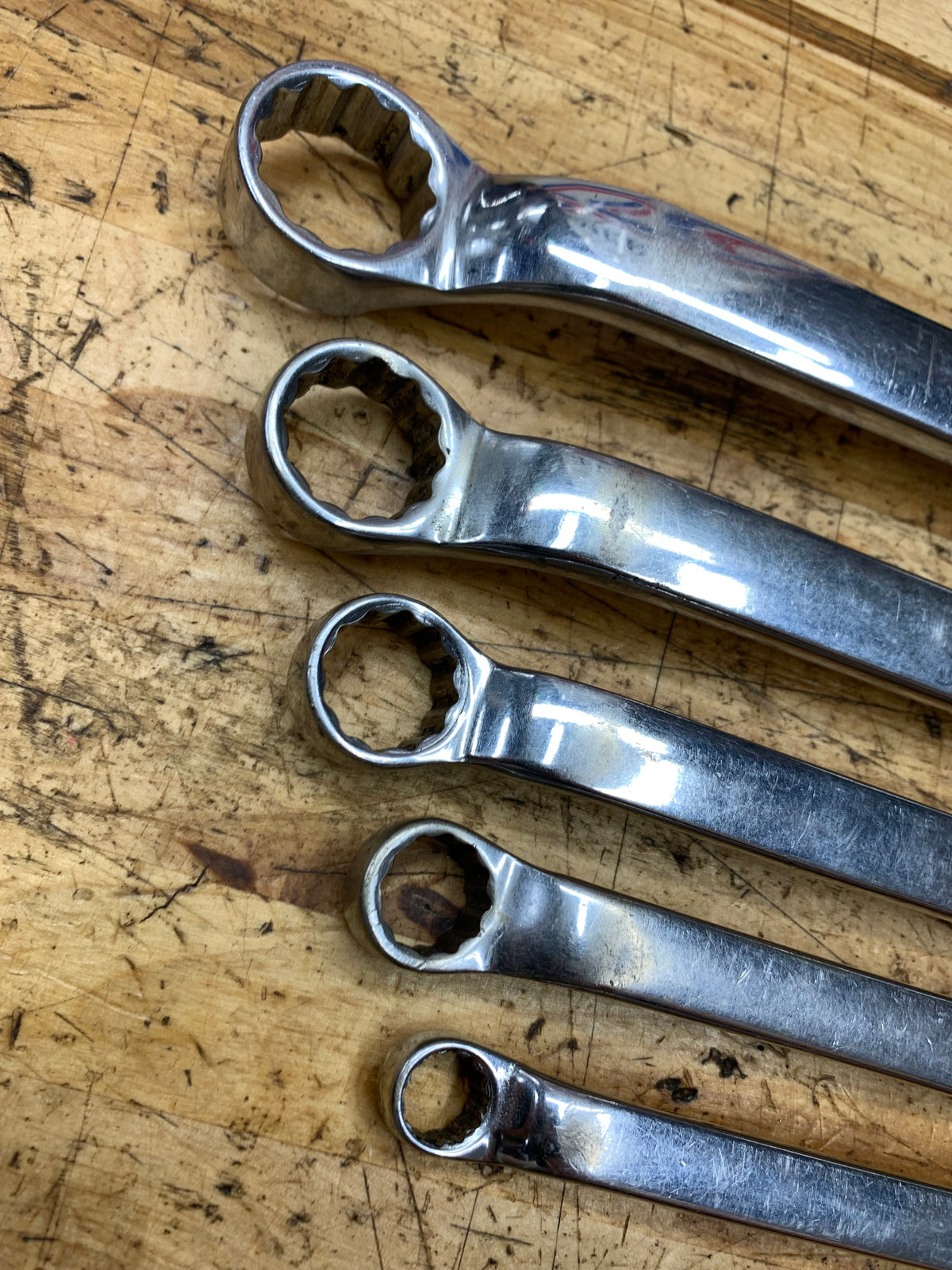 Snap On SAE 10 Degree Offset Box Wrench Set 5pc 3/8"-15/16" USA XB605A