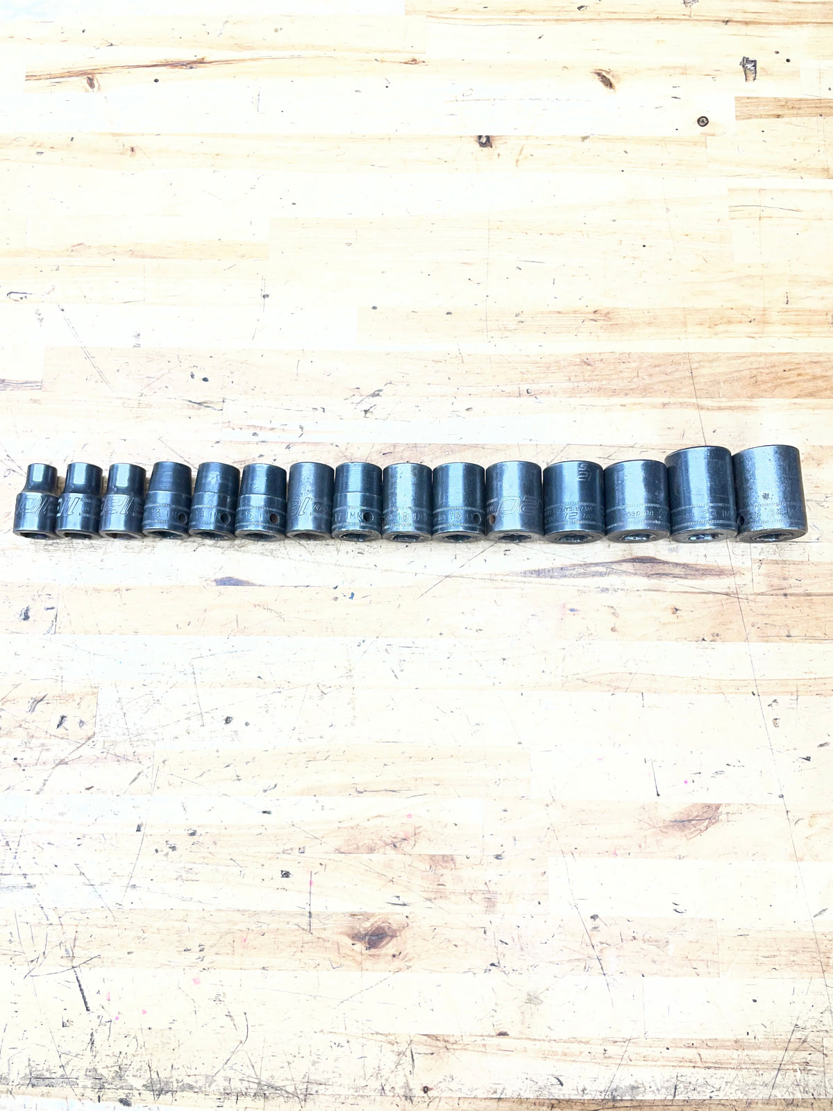 Snap On 1/2” Metric Impact Shallow Socket Set 15pc. 10-24mm USA 315IMMYA