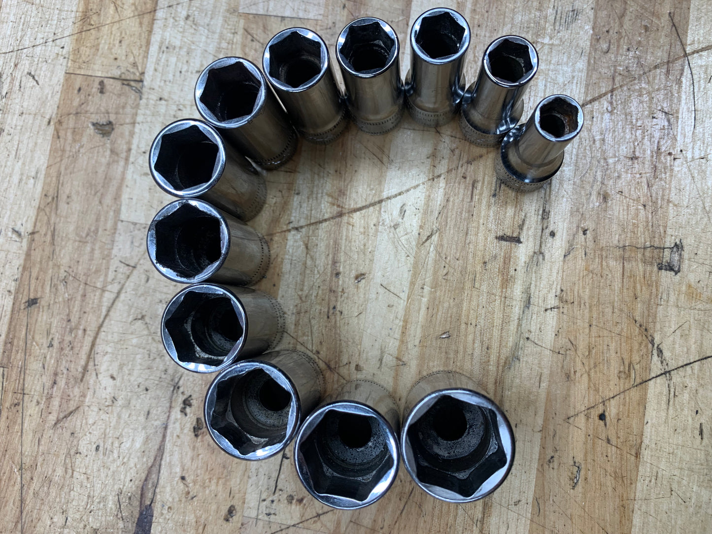 Snap On 3/8” Metric 12pc Semi Deep Socket Set 8-19mm USA 212FSMSY