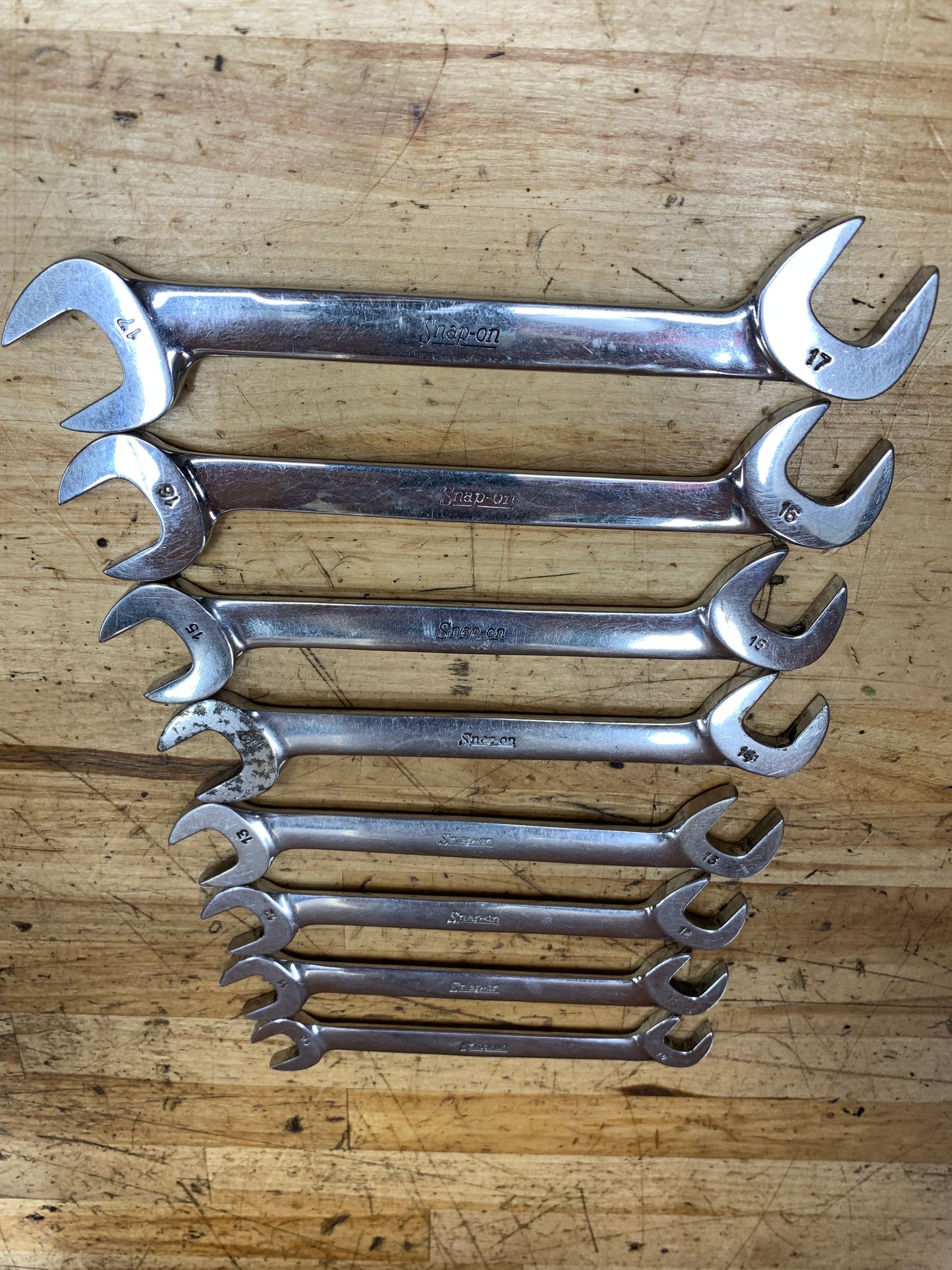Snap On Metric Four Way Angle Open Wrench Set 8pc USA 10-17mm