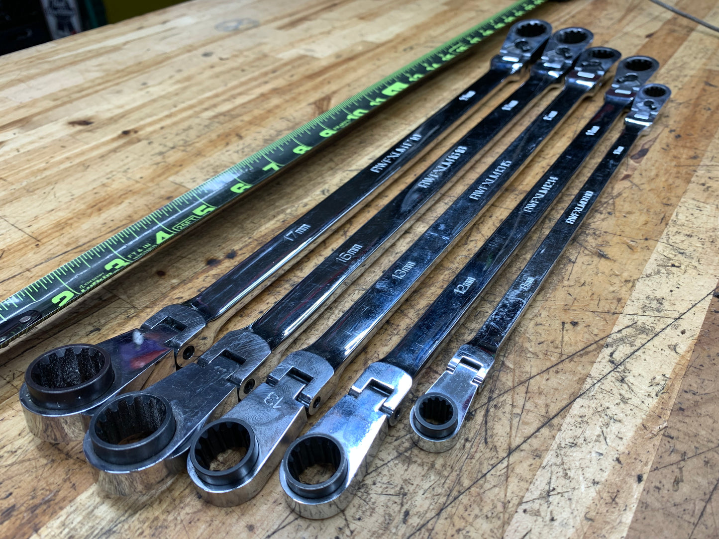 Matco Metric Long Ratcheting Flex Head Wrench Set 5pc SRFBXLM52TA