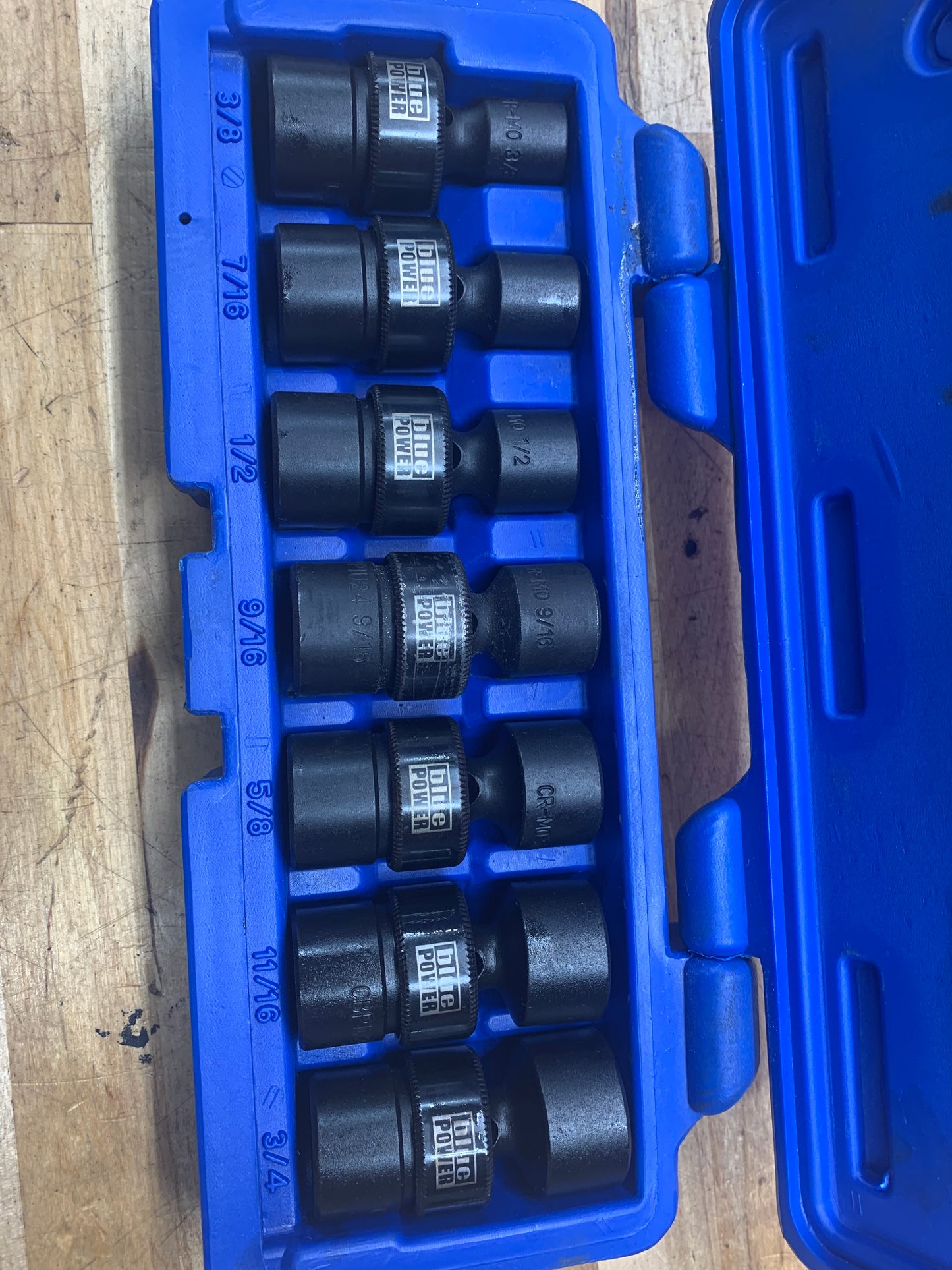 Blue Power by Cornwell SAE Impact swivel socket set 3/8” CBPIU2