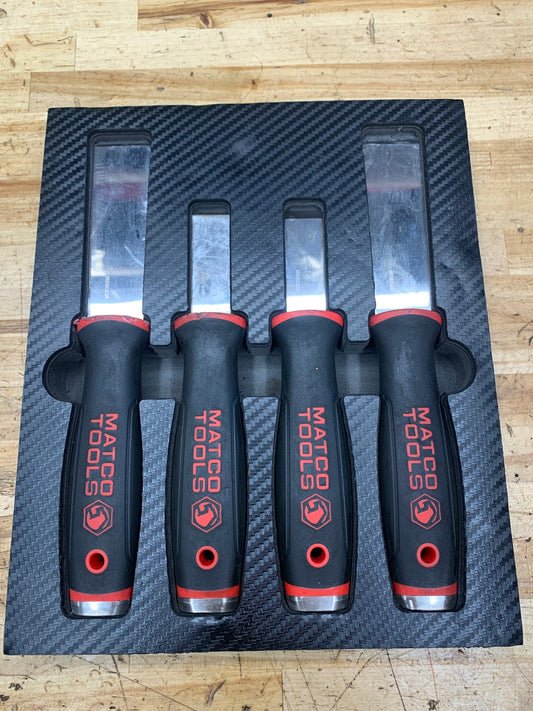 Matco 4pc Striking Scraper Set Foam Tray MSSC4R