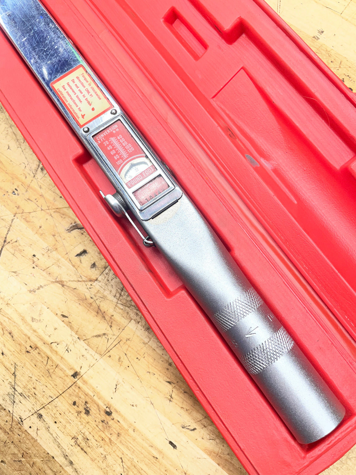 Snap On 1/2” Torque Wrench 20-100 ft lb. Click Style USA TQR100A