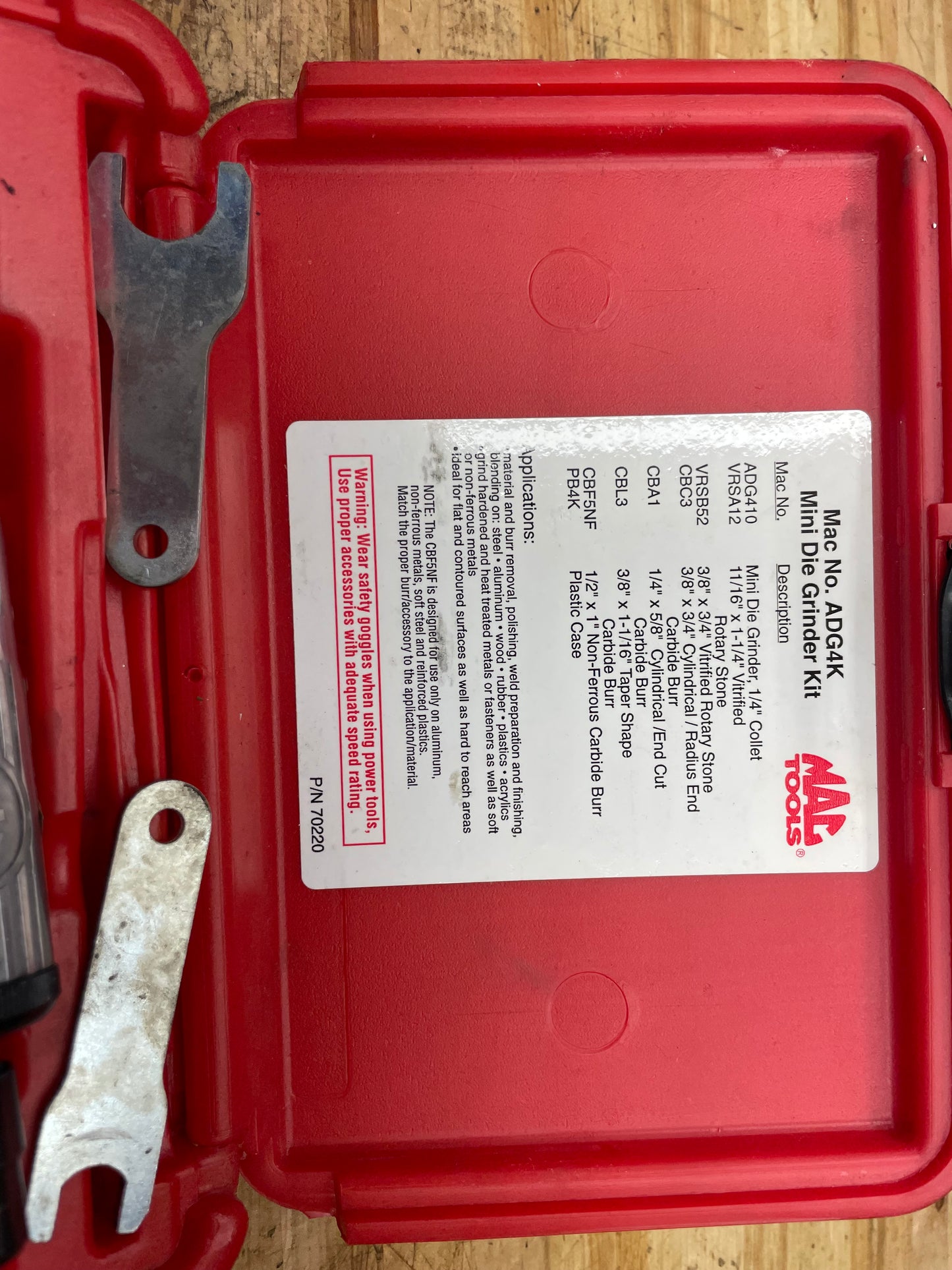 Mac Tools 180 Air Die Grinder Set ADG4K