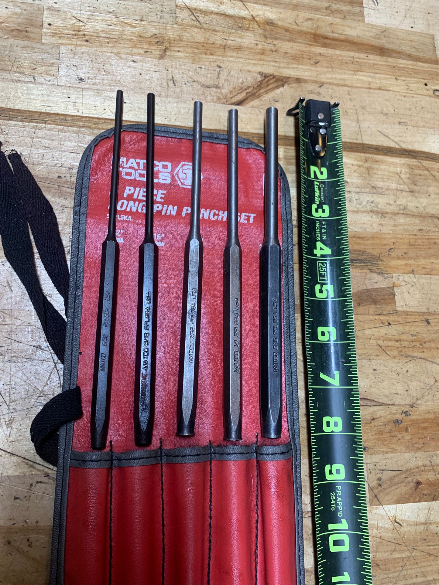Matco Long Pin Punch Set 5pc. USA SPPL5KA