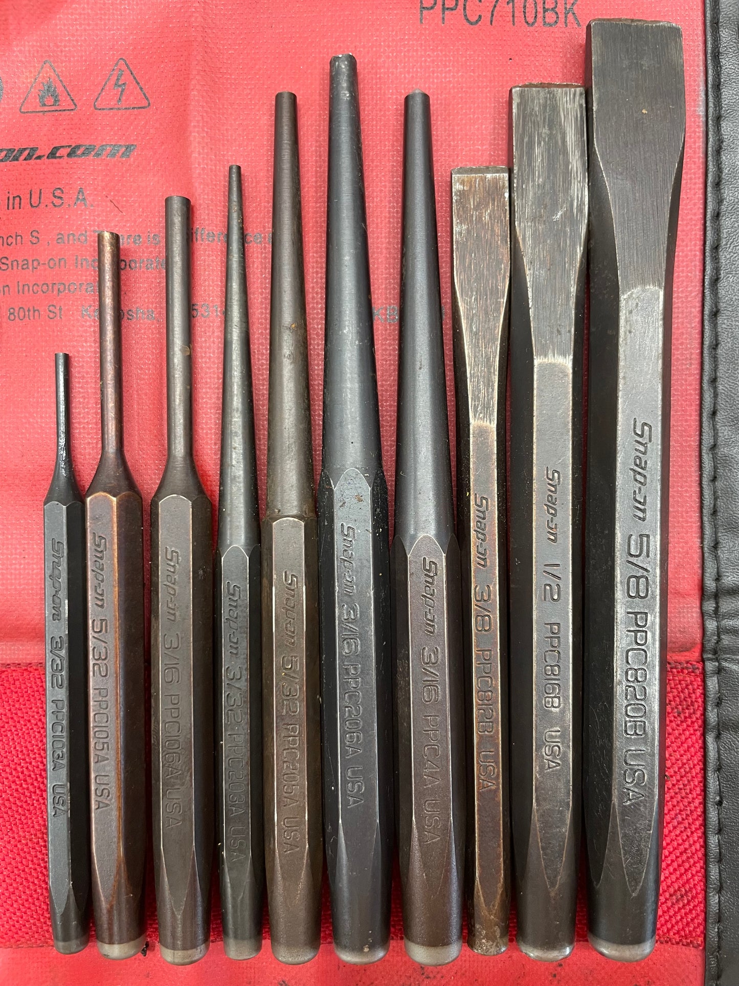 Snap On Punch/Chisel Pouch Set USA PPC710BK