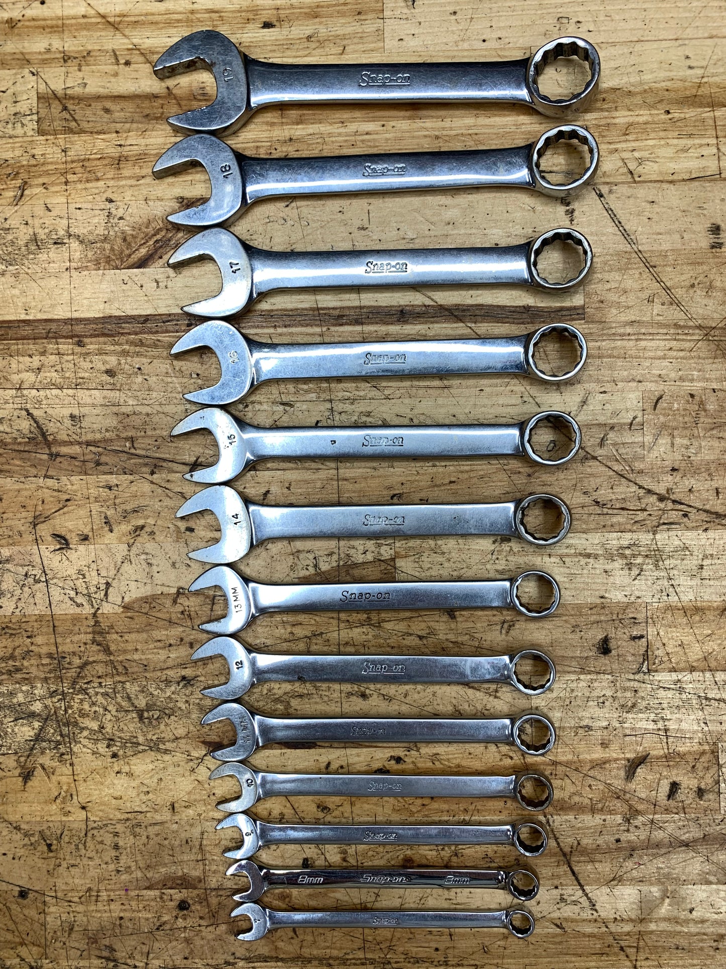 Snap On Metric Short Pattern Wrench Set 13pc 7-19mm USA