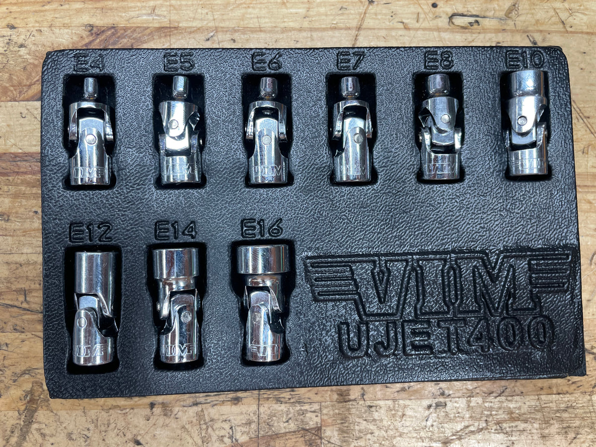 VIM 1/4” E-Torx Swivel Universal Socket Set LIKE NEW E4-E16 UJETS400