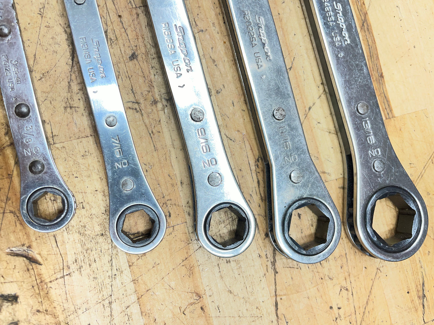 Snap On SAE Ratcheting Box Wrench Set 5pc 5/16”-13/16”USA RB605S