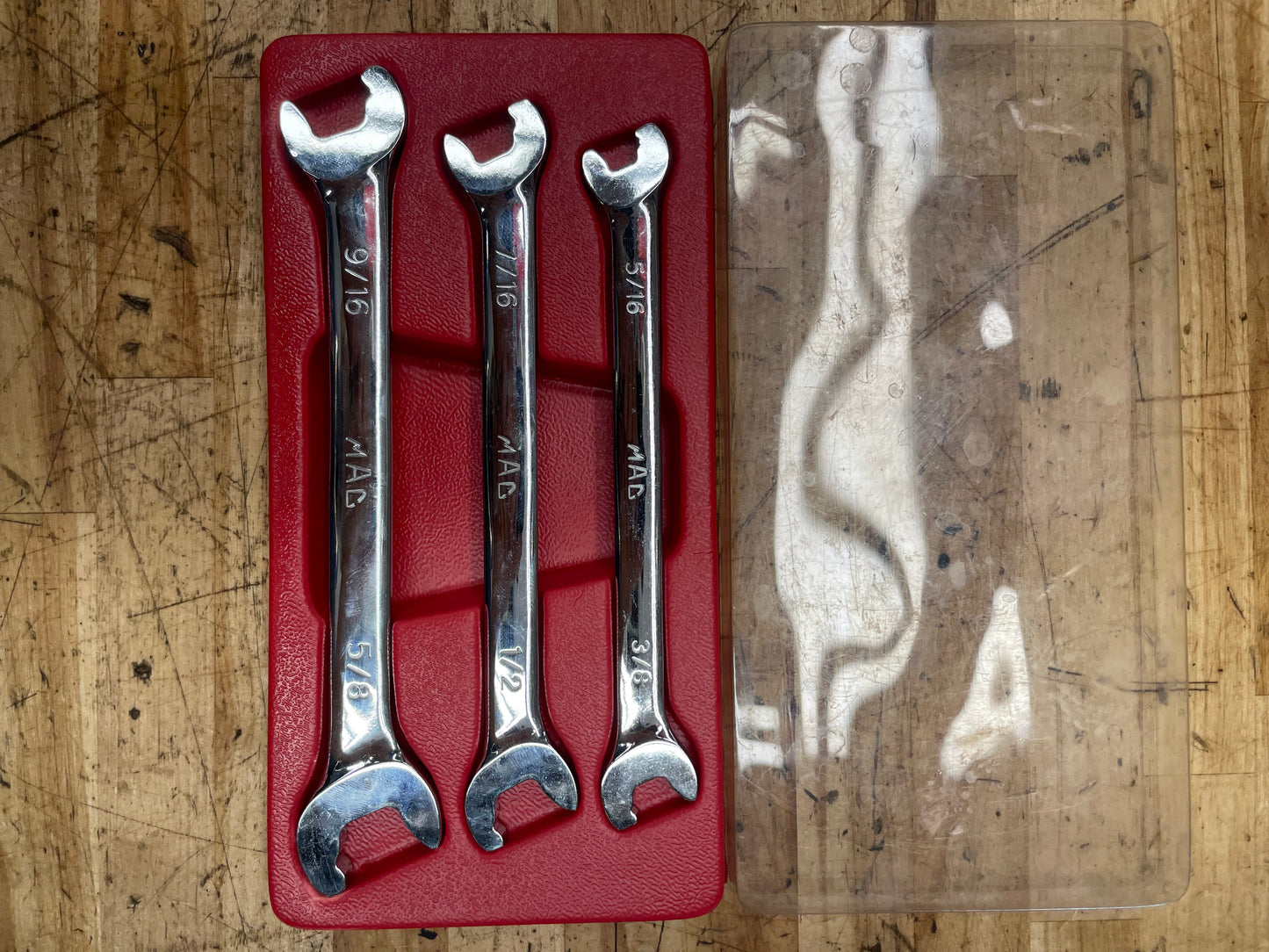 Mac SAE Speed Flare Wrench Set RARE 3pc 5/16”-5/8” LIKE NEW