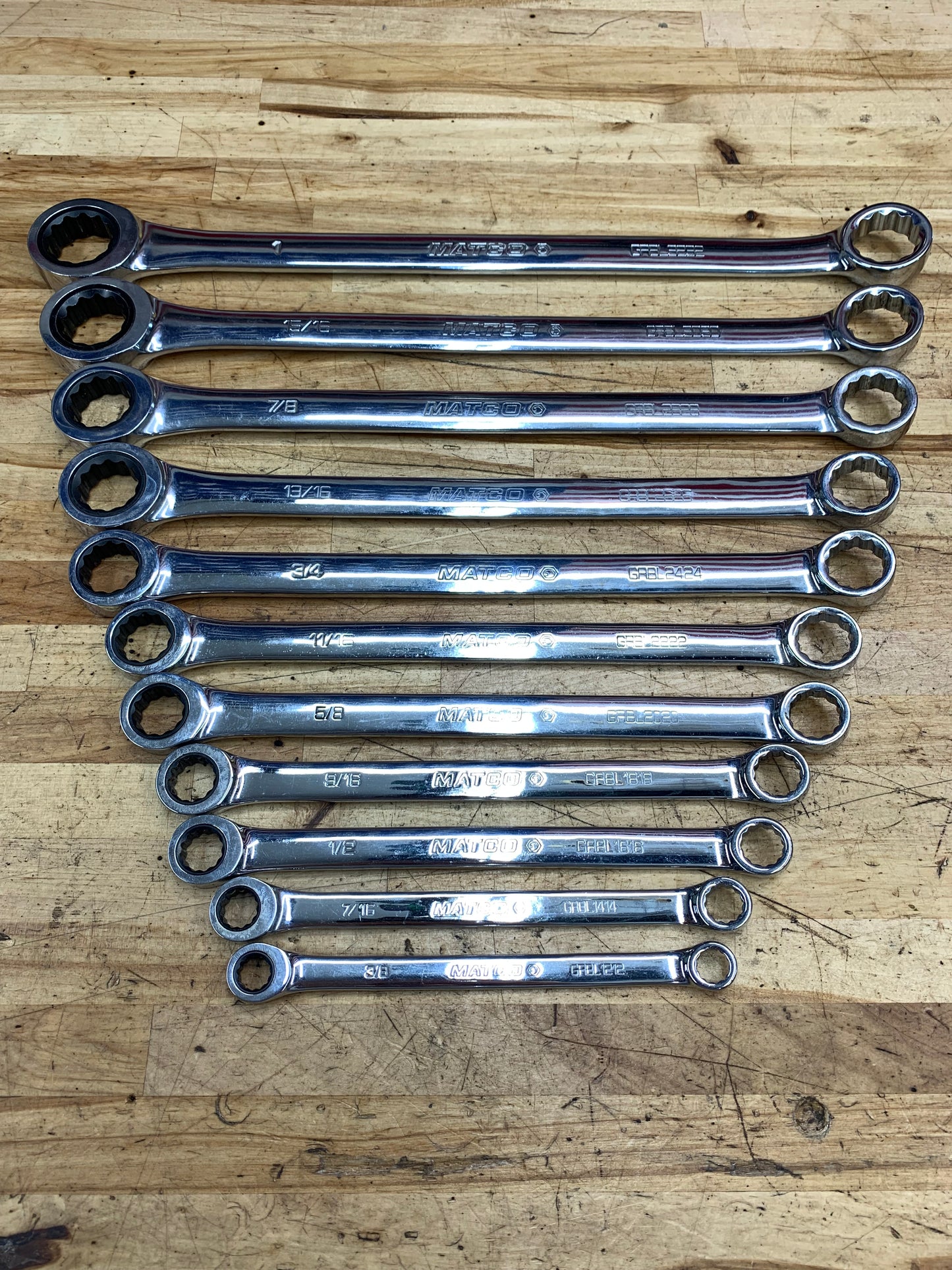 Matco SAE Ratcheting XL Box Wrench Set 11pc USA