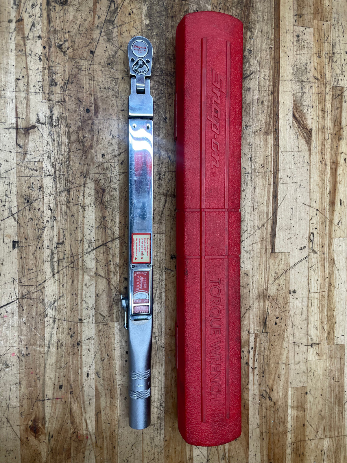 Snap On 1/2” Torque Wrench 20-100 ft lb. Click Style USA TQR100A