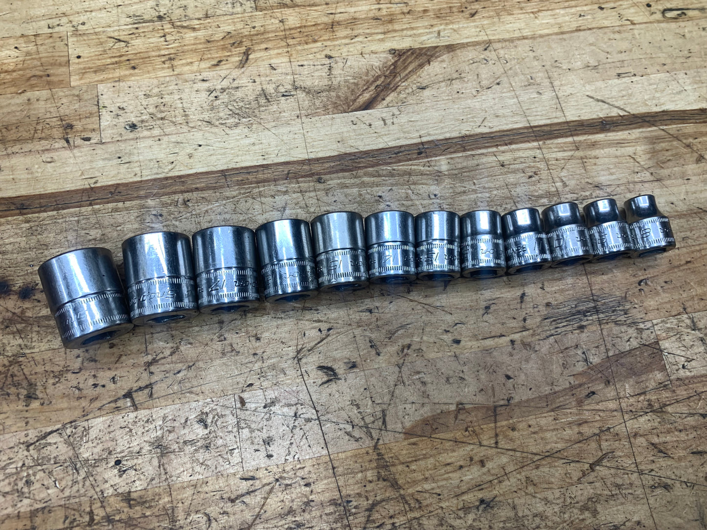 Snap On 3/8” Metric 12pc Shallow Socket Set USA 212FSMY