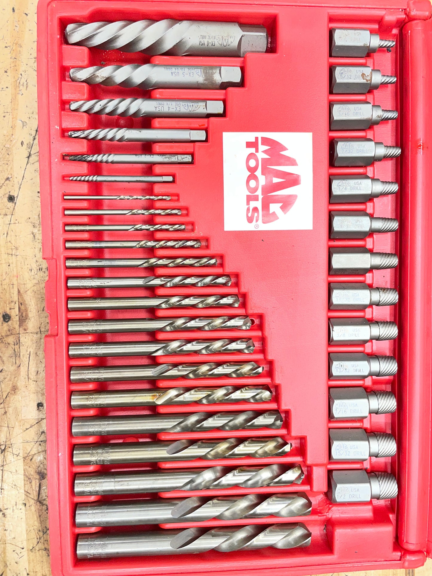 Mac Tools 35pc. Broken Bolt Extractor Set With Left Hand Cobalt Bits 35LHDES