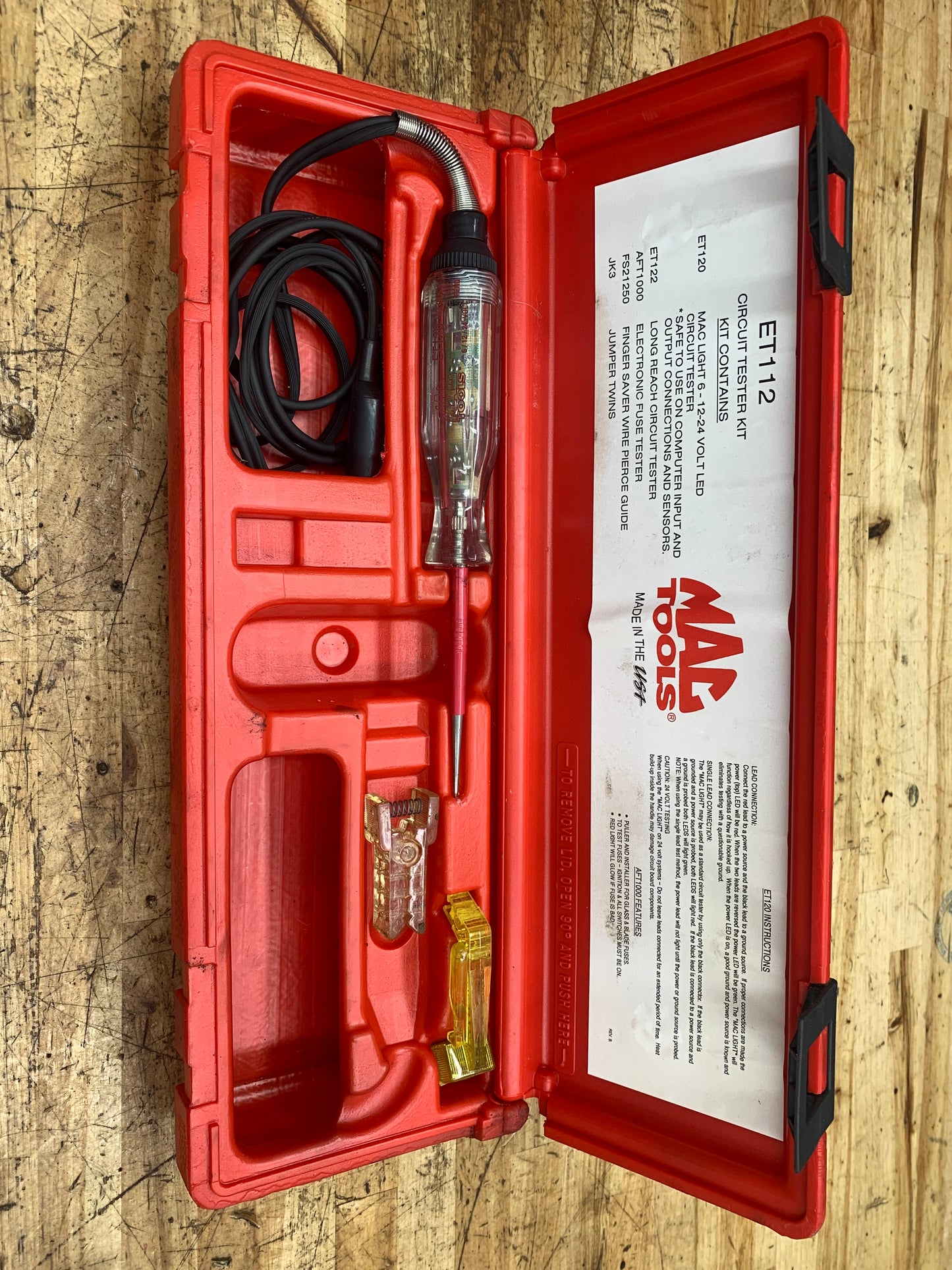 Mac Tools Test Light Kit USA ET112