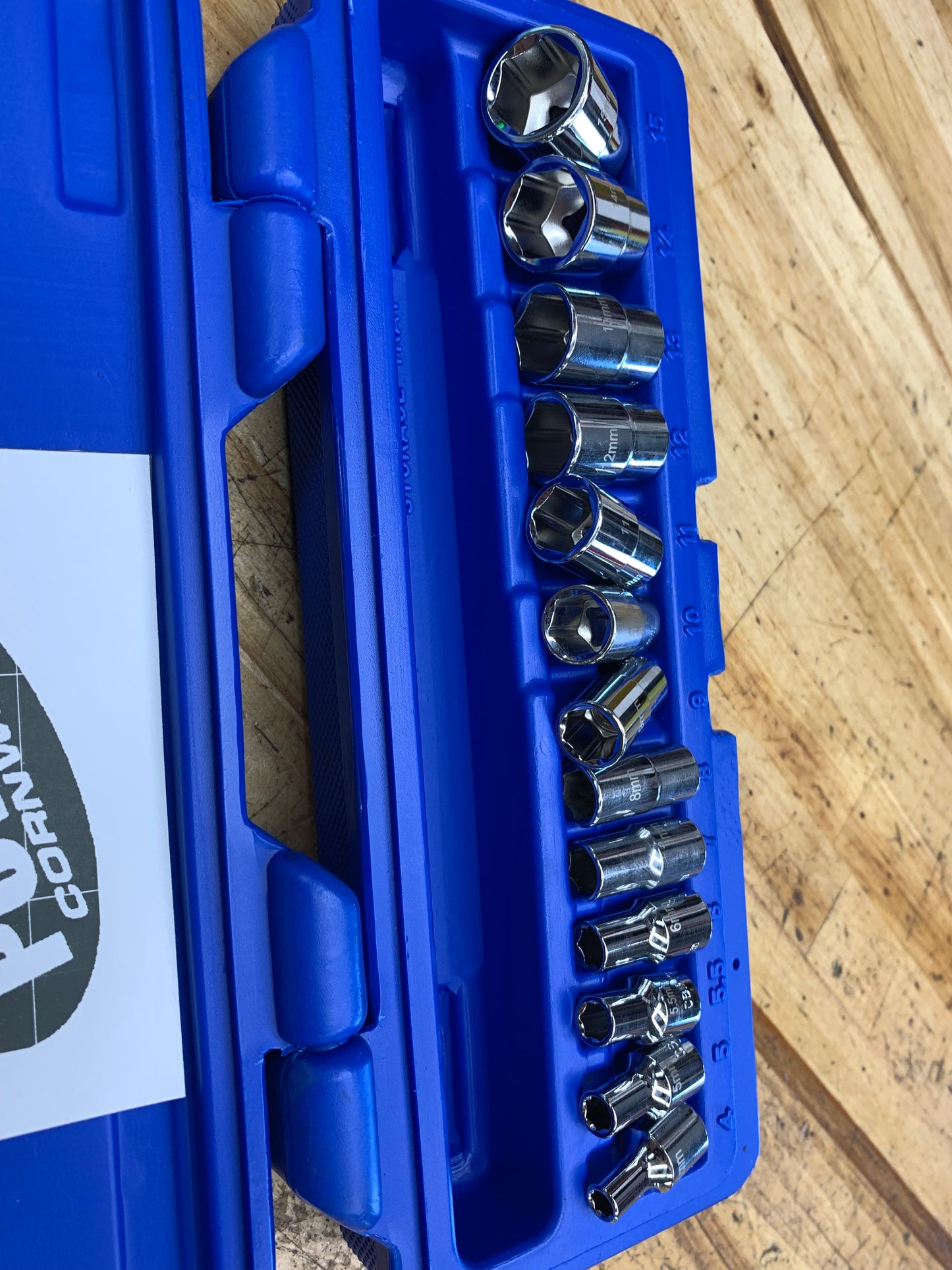 Blue Power by Cornwell 1/4" Metric Shallow Chrome Socket Set CBP1M